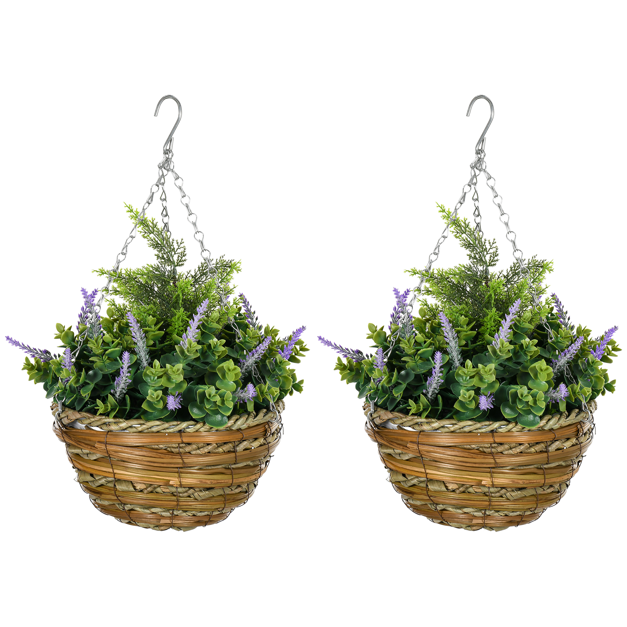 Dettaglio prodotto - Fiori artificiali con vaso in vimini