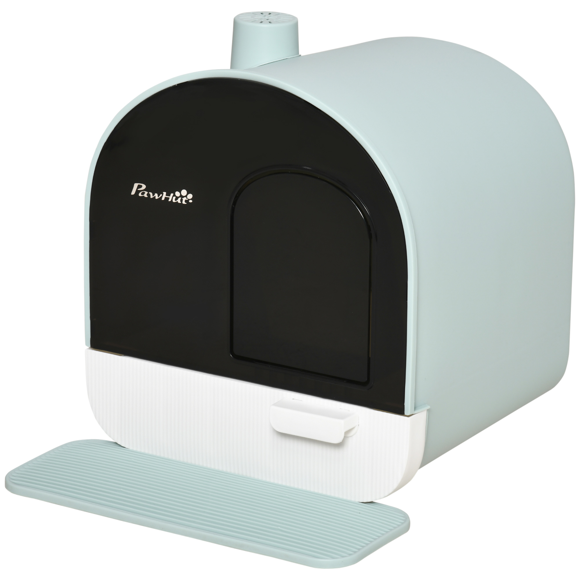 Lettiera per gatti chiusa - dettaglio cassetto e accessori