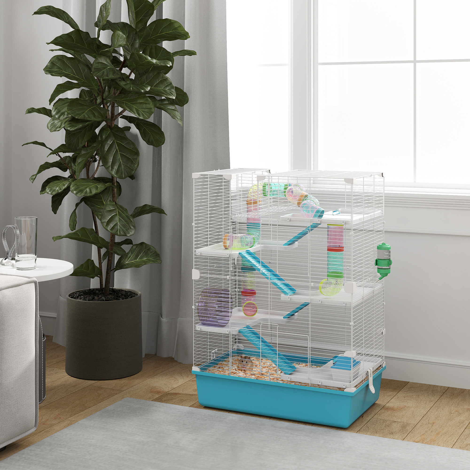 Immagine prodotto - Vista interna e accessori gabbia roditori