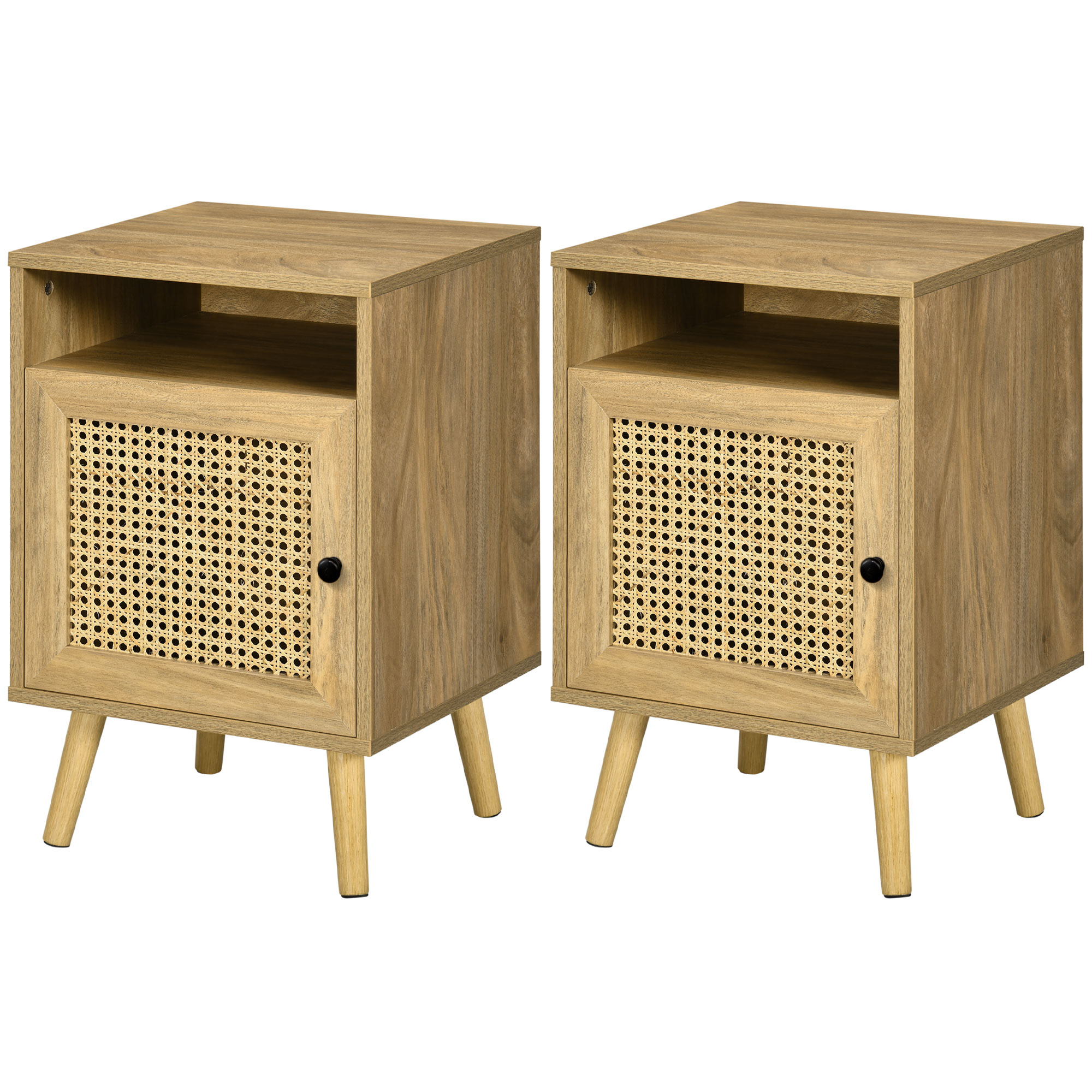 Dettaglio prodotto - Comodino con anta in rattan