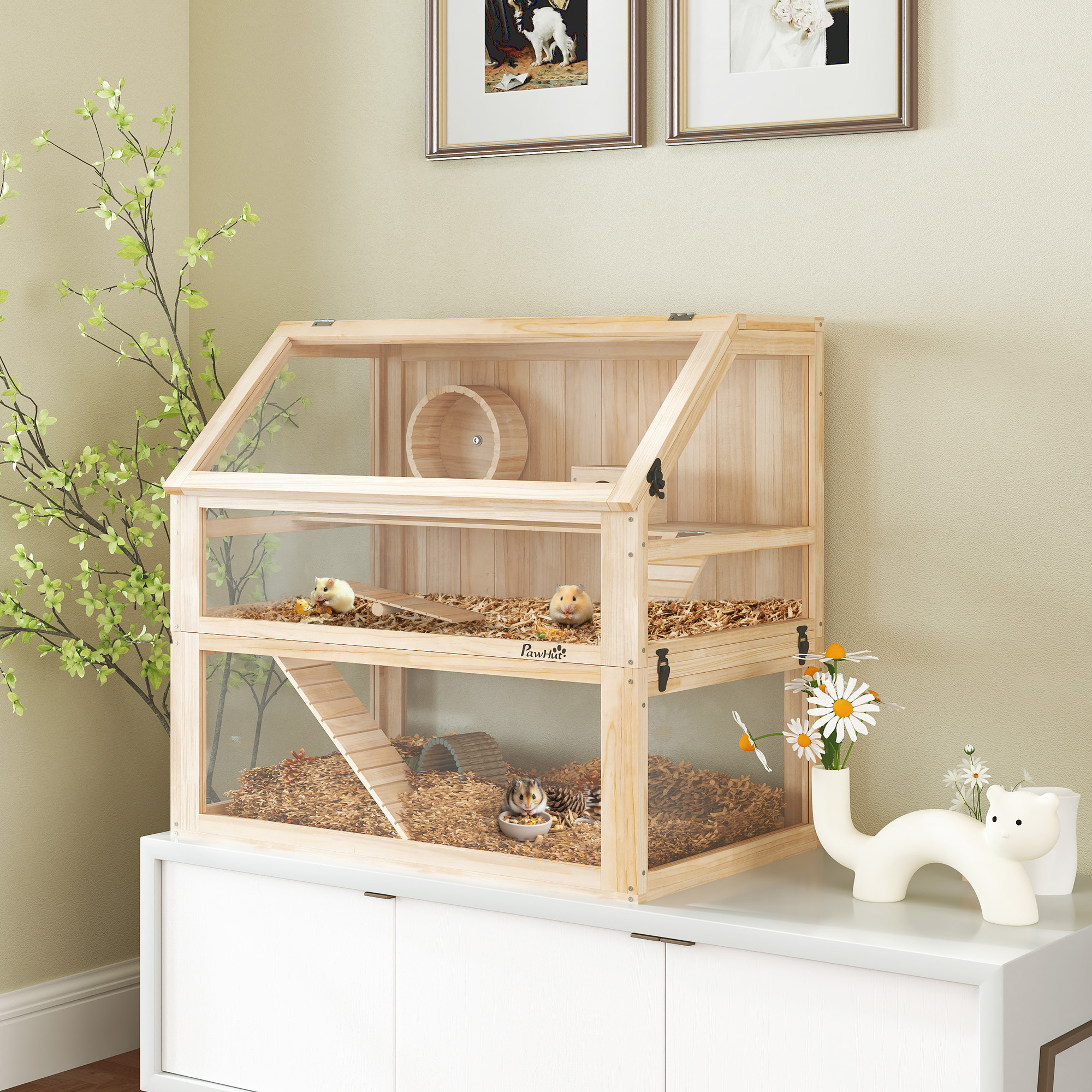 Vista struttura gabbia per criceti 80 x 50 x 76 cm