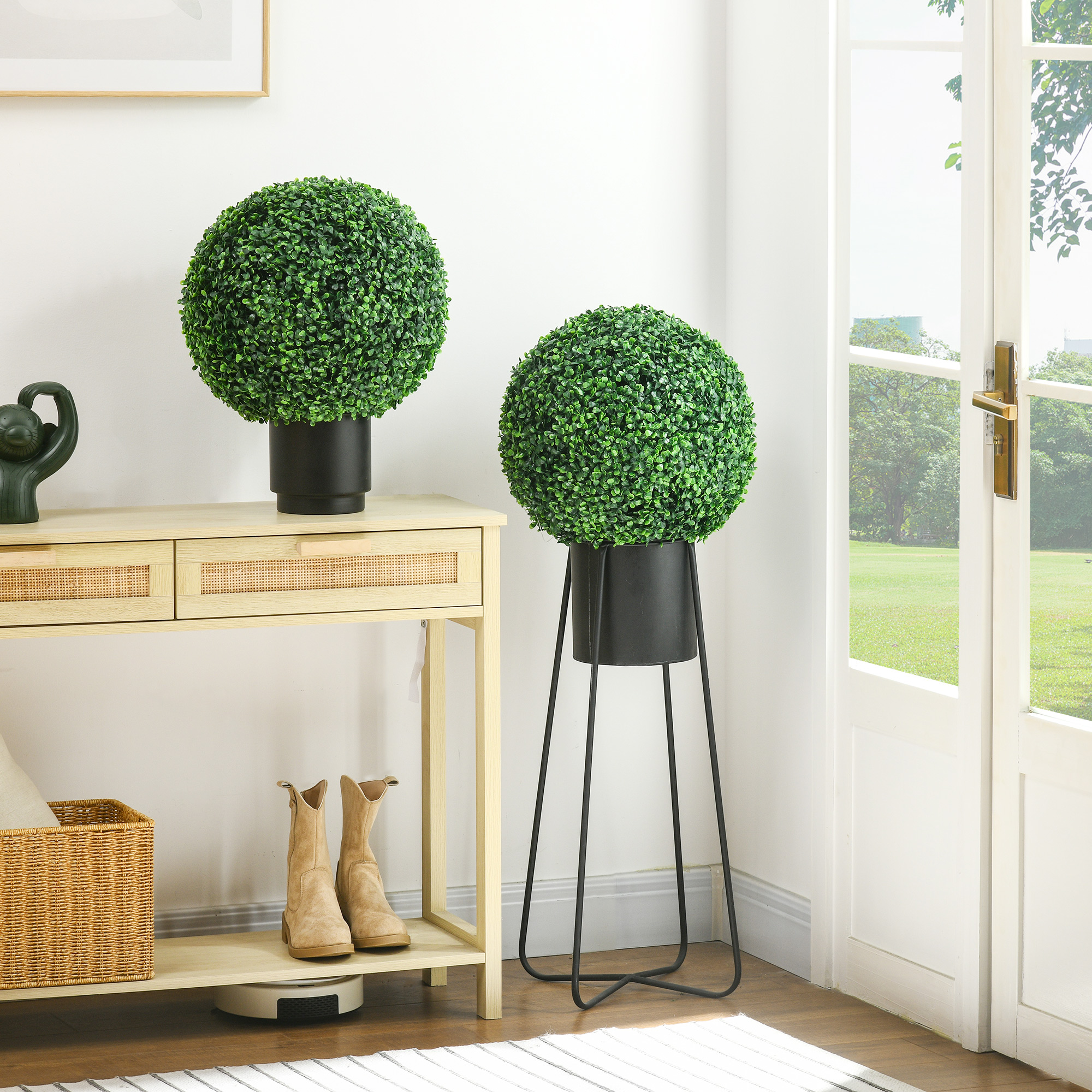 Ambientazione - Sfera di bosso decorativa verde