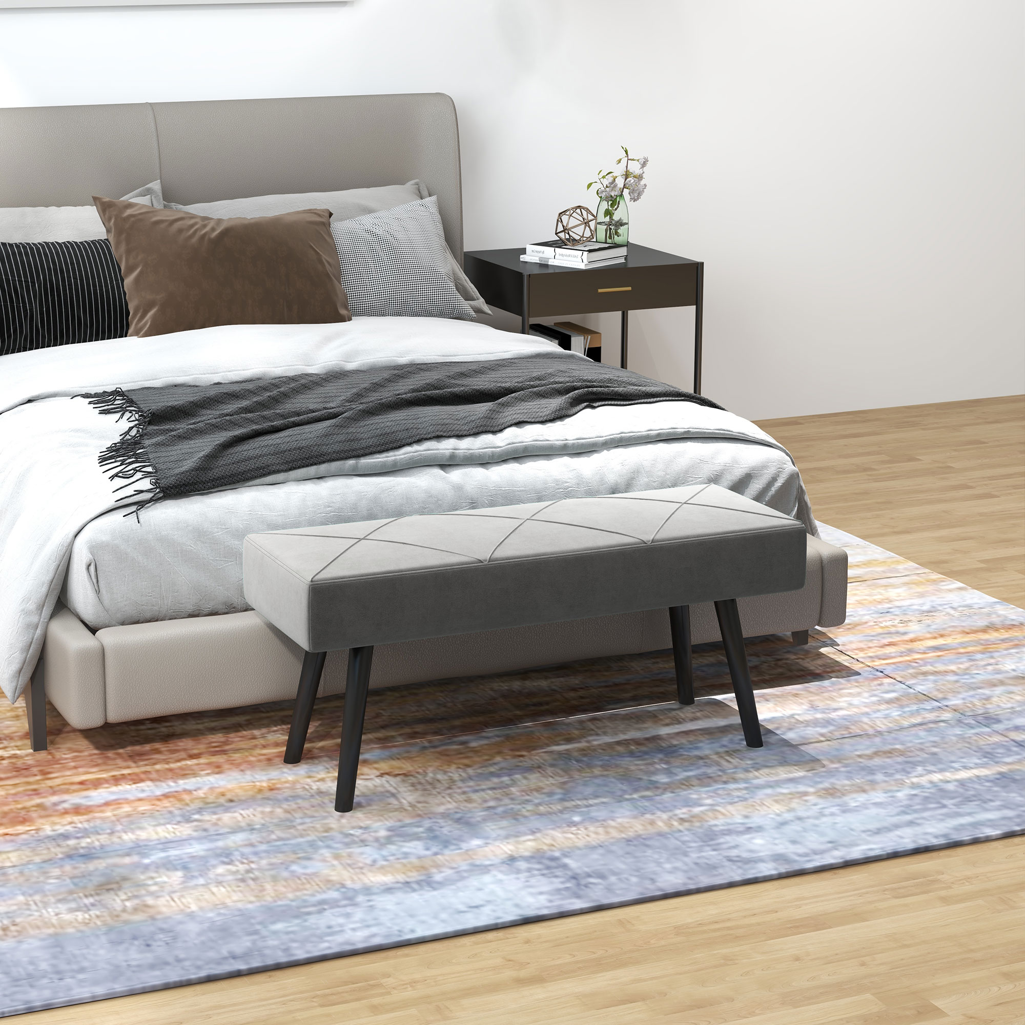 Panca da interno fondo letto grigio