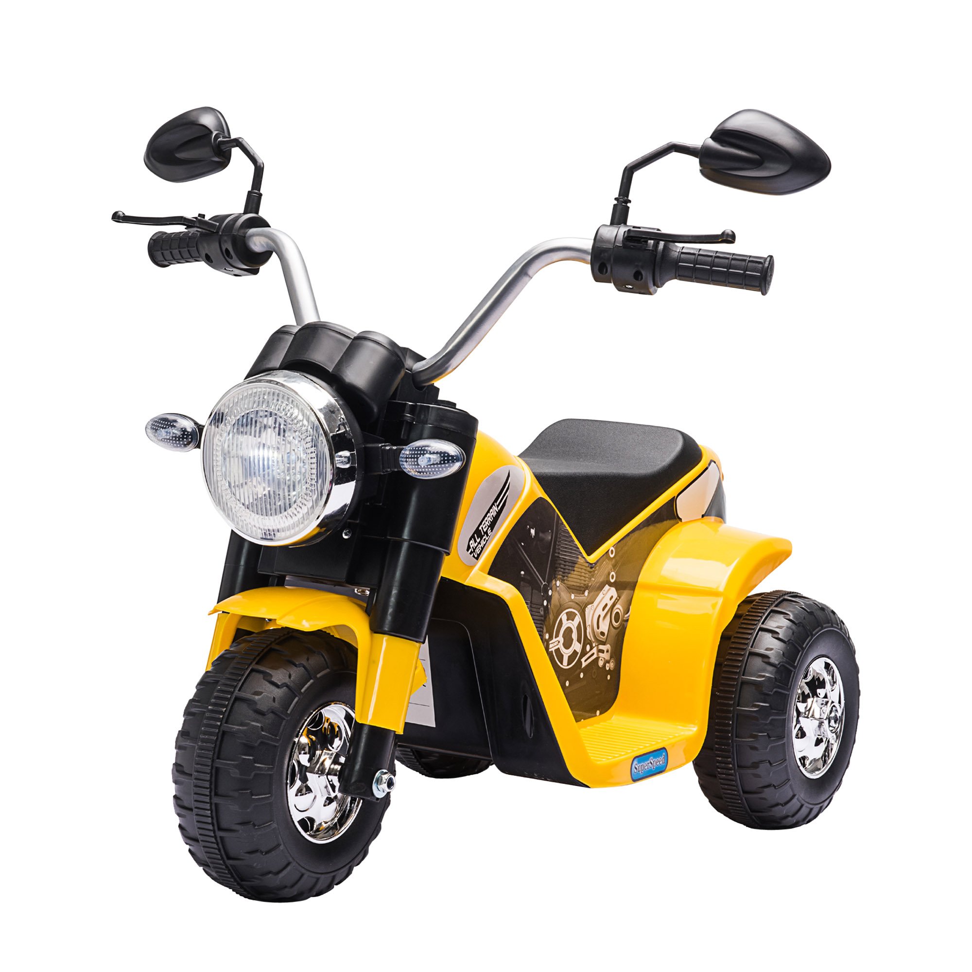 Moto elettrica per bambini a 3 ruote gialla - Vista principale