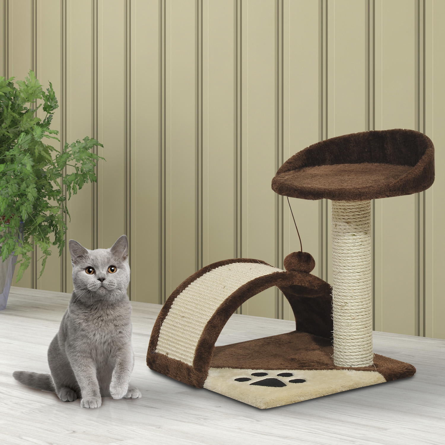 Immagine prodotto - Dettaglio tiragraffi in sisal e peluche