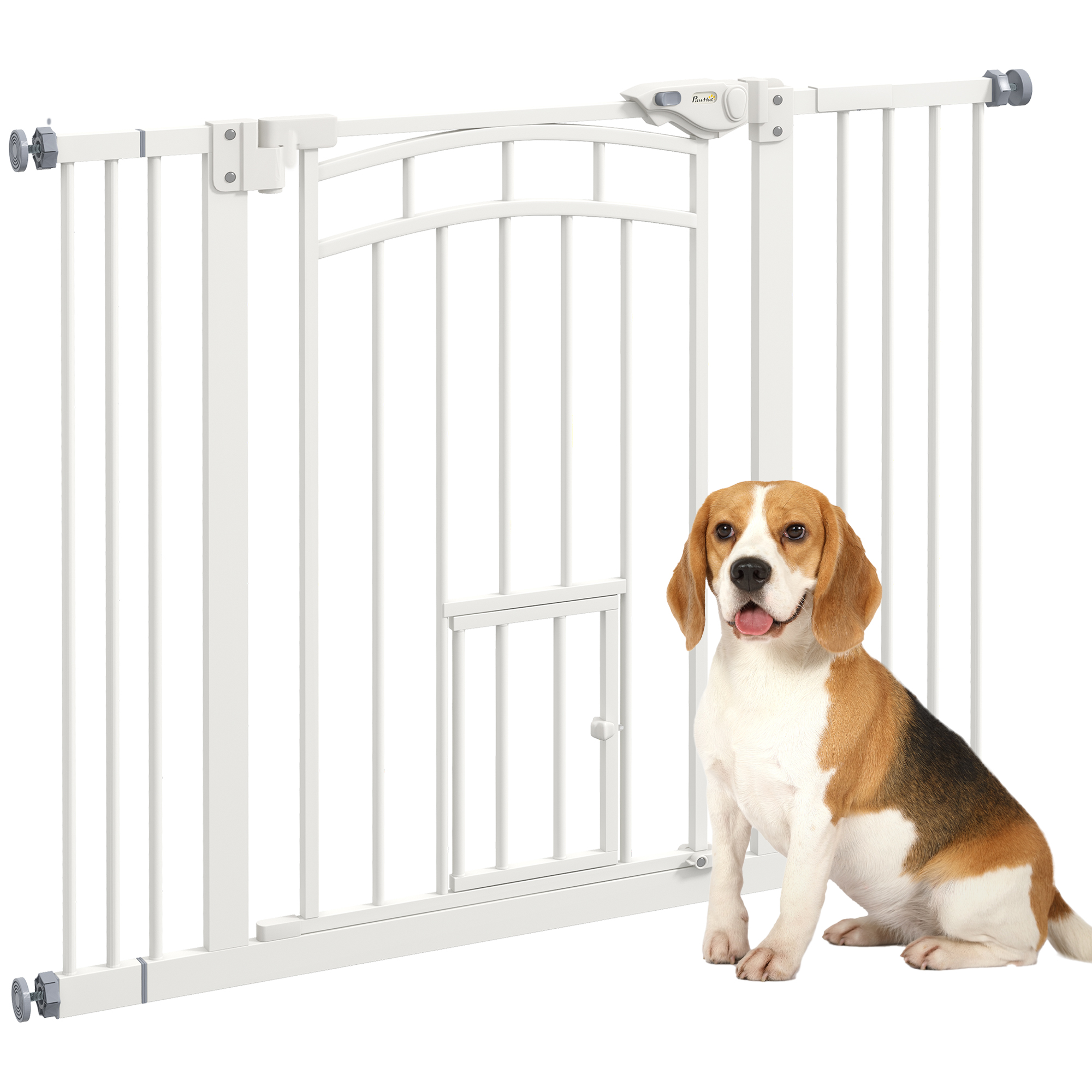 Cancelletto di sicurezza per cani in acciaio bianco