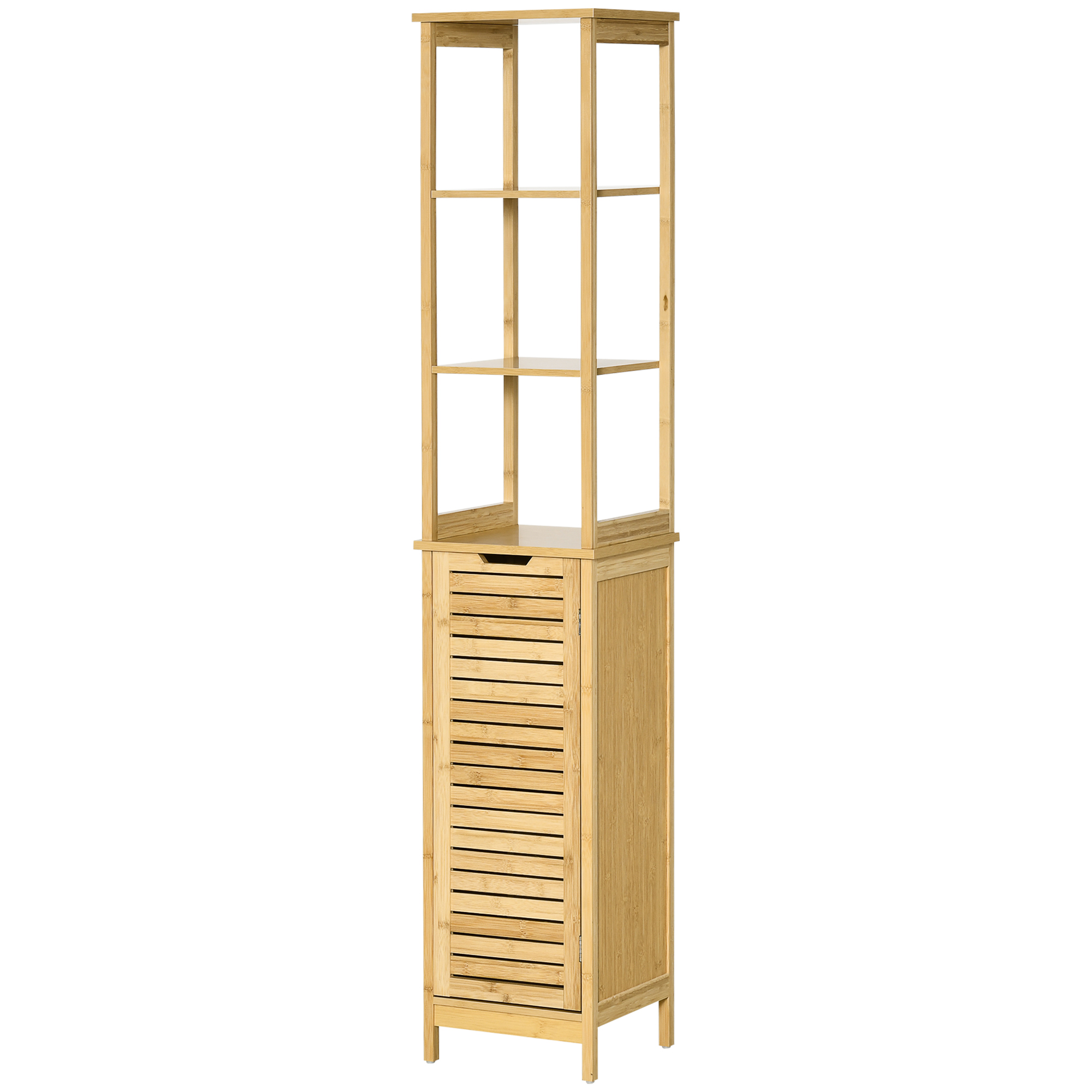 Mobile bagno in bambu a doghe - dettaglio ripiani