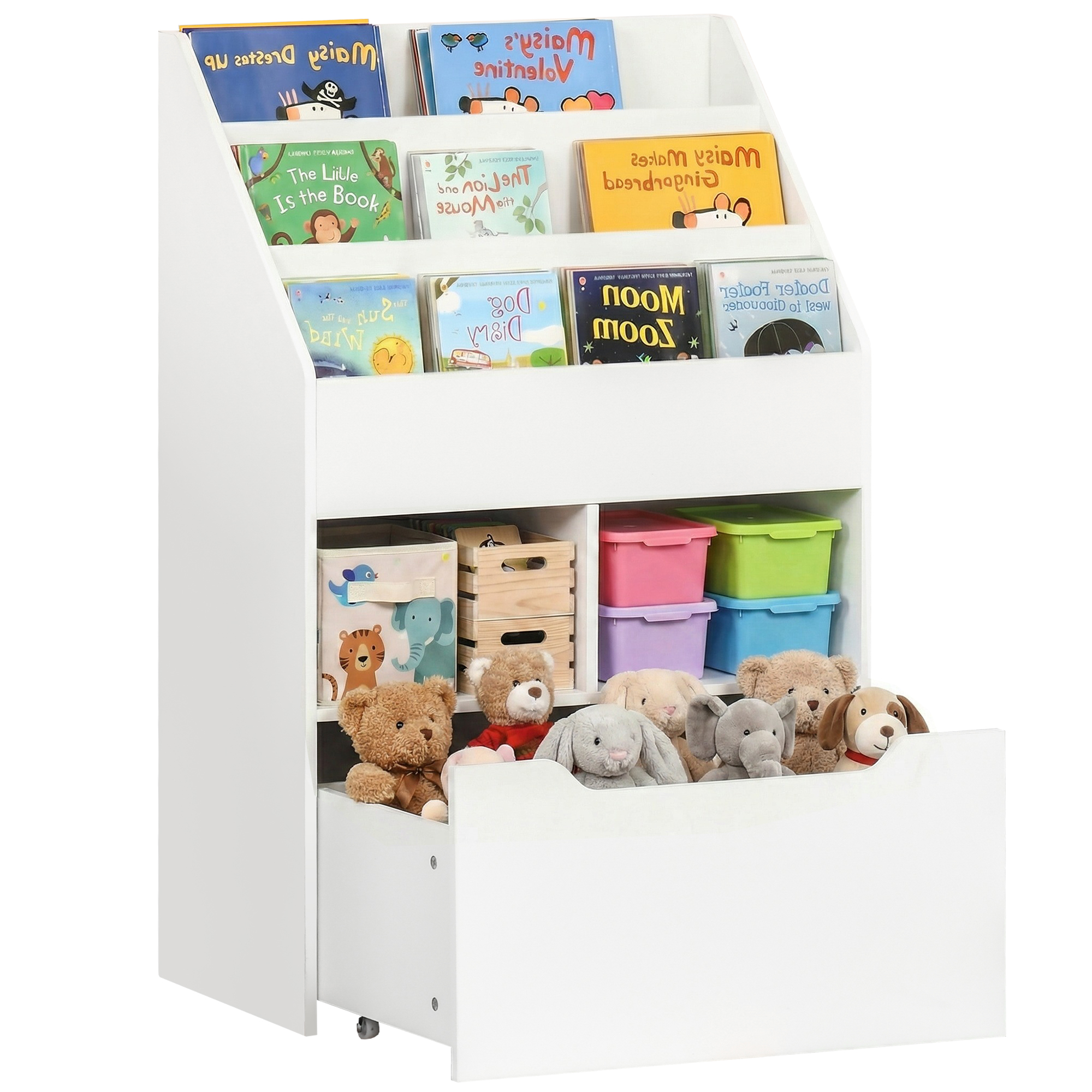 Libreria per bambini in MDF bianco