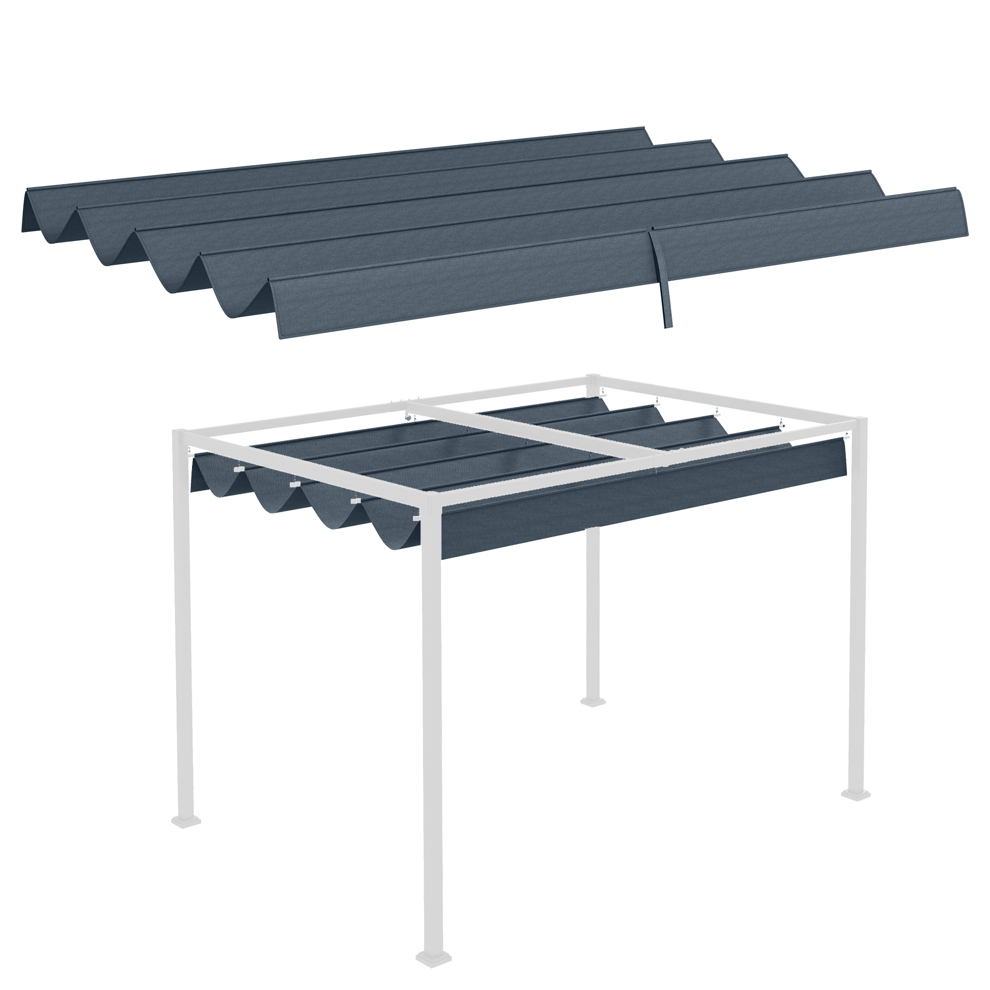 Telo di ricambio per gazebo 2,85 x 2 m grigio scuro