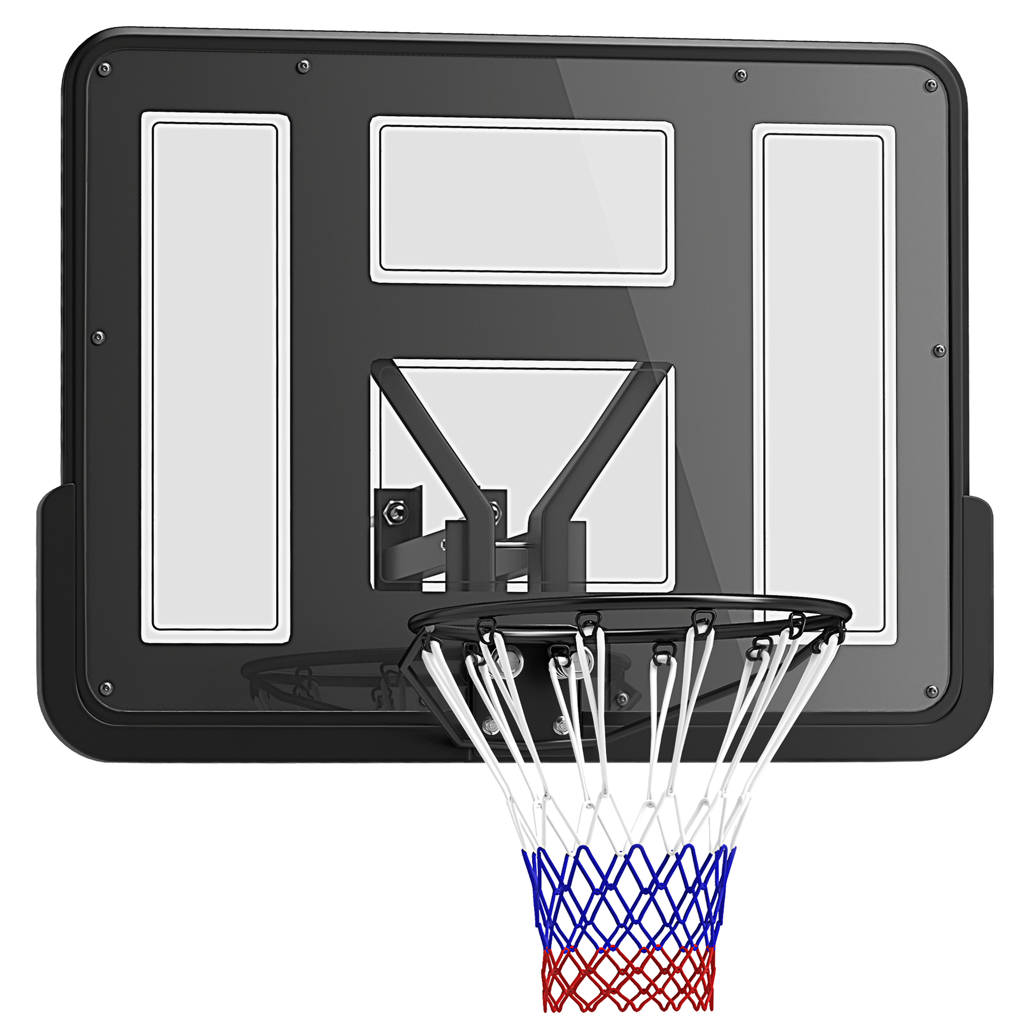 Canestro da basket da parete tabellone 110 x 75 cm