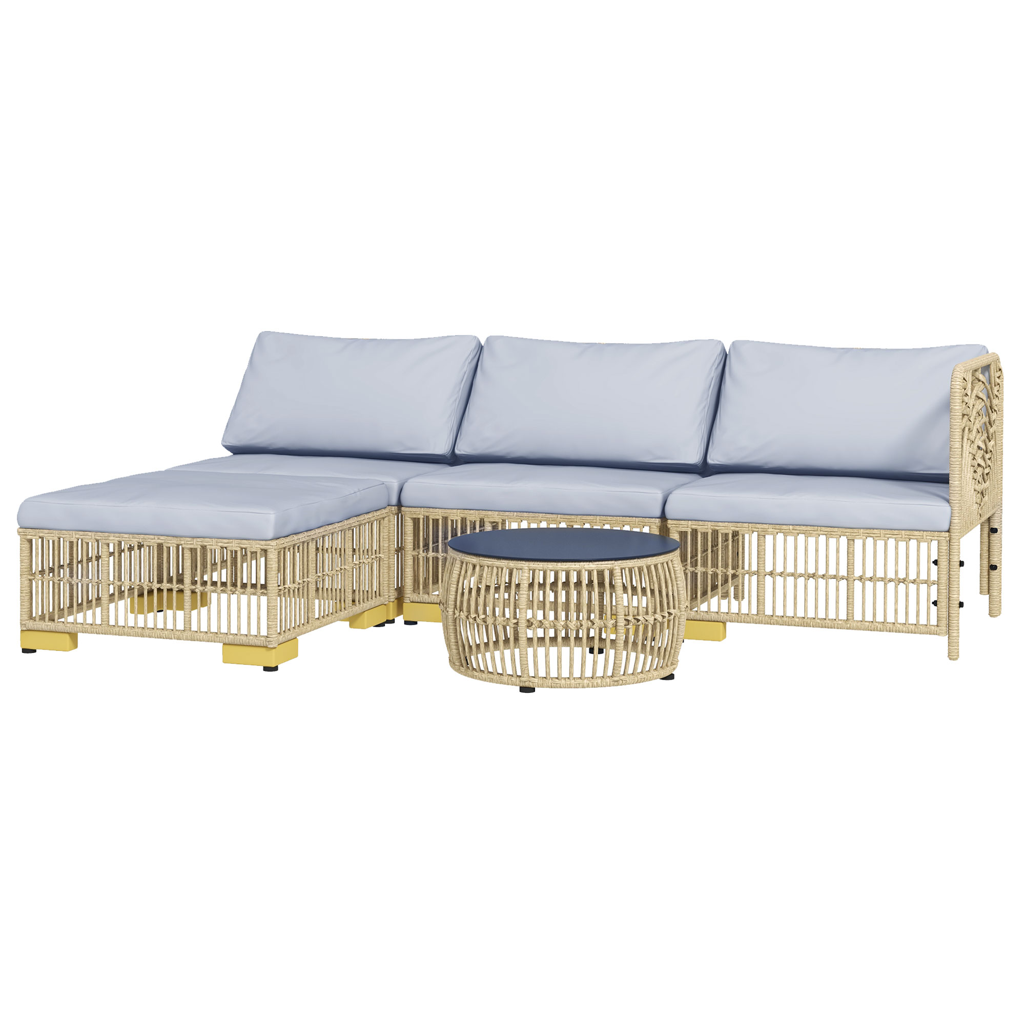 Dettaglio set salotto da esterno grigio chiaro