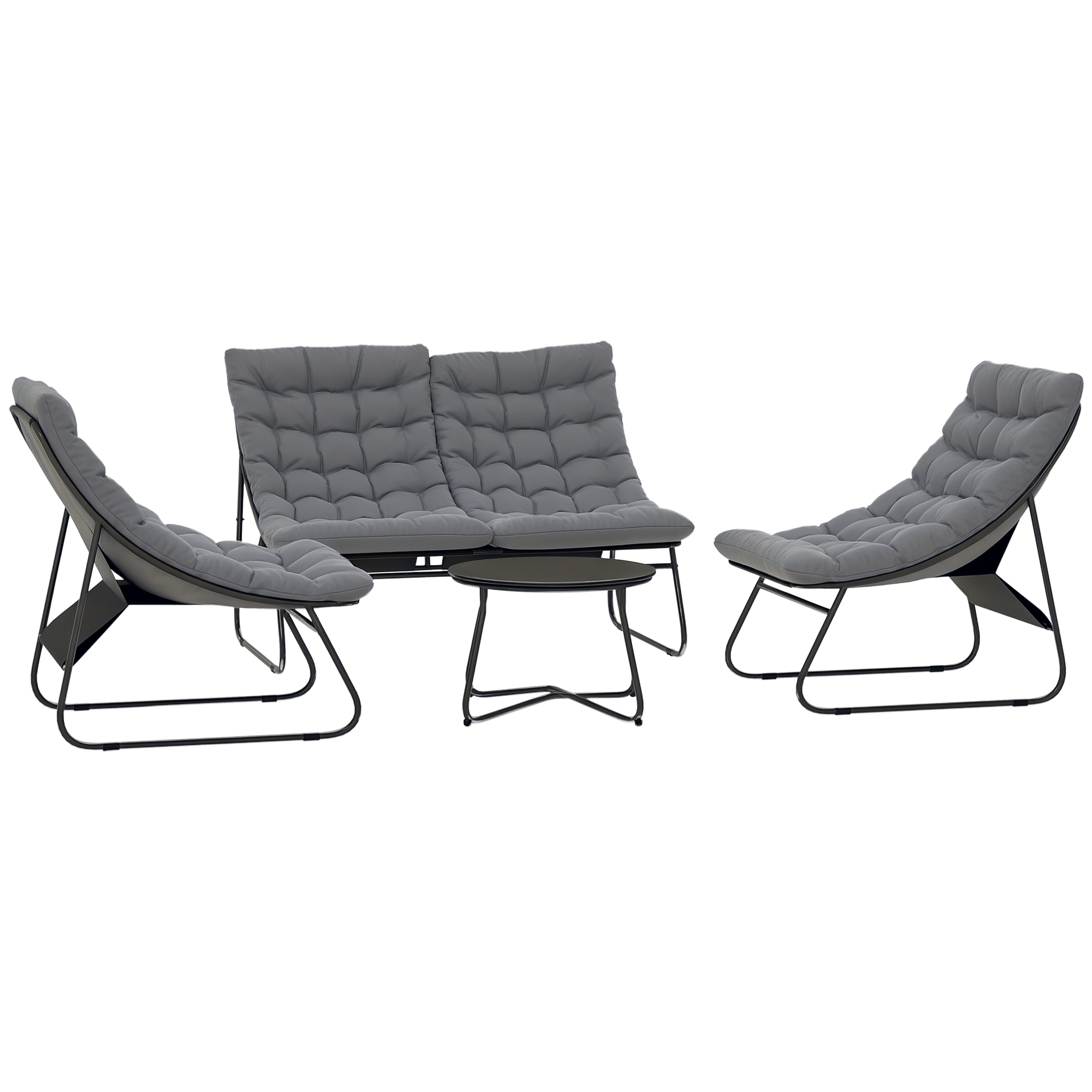 Immagine prodotto - Set mobili da giardino 4 posti grigio