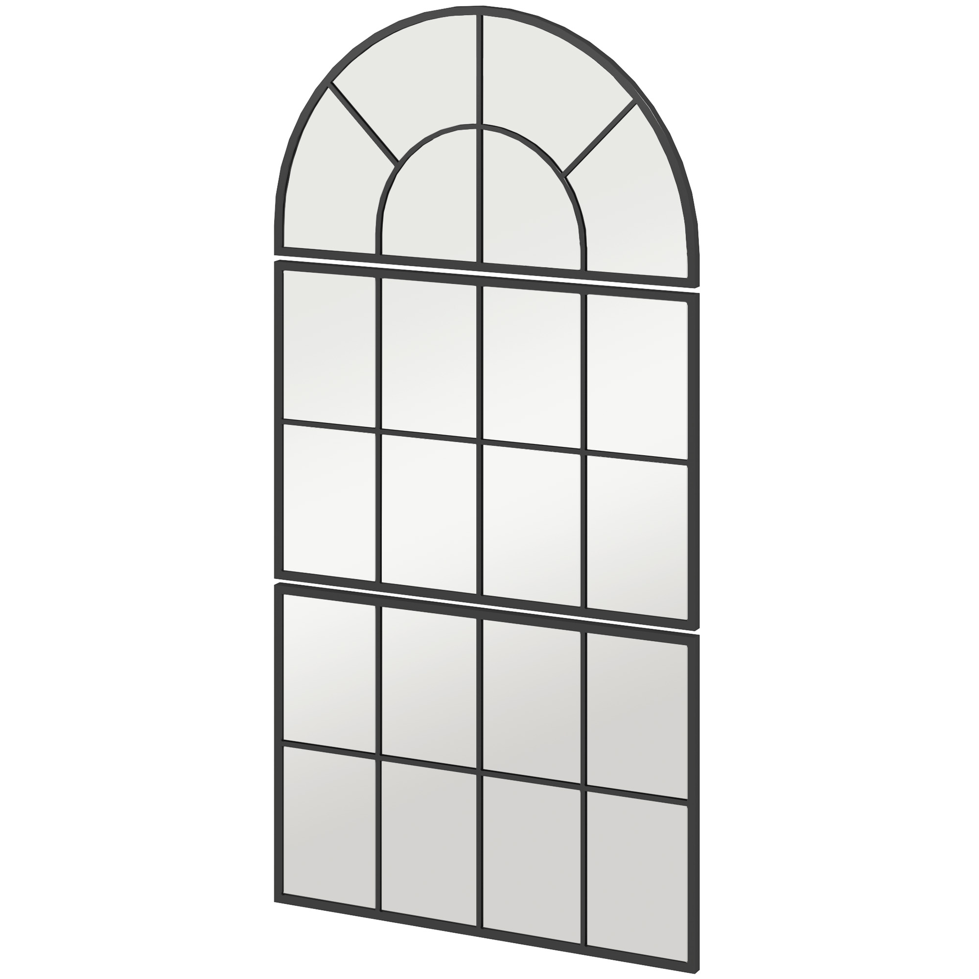 Immagine prodotto - Specchio da parete stile finestra in metallo nero 76 x 53 cm