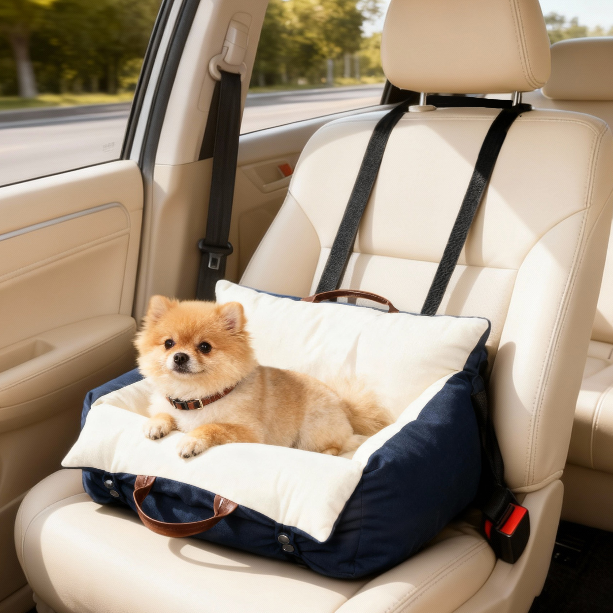 Seggiolino auto per cani blu - Dettaglio interno