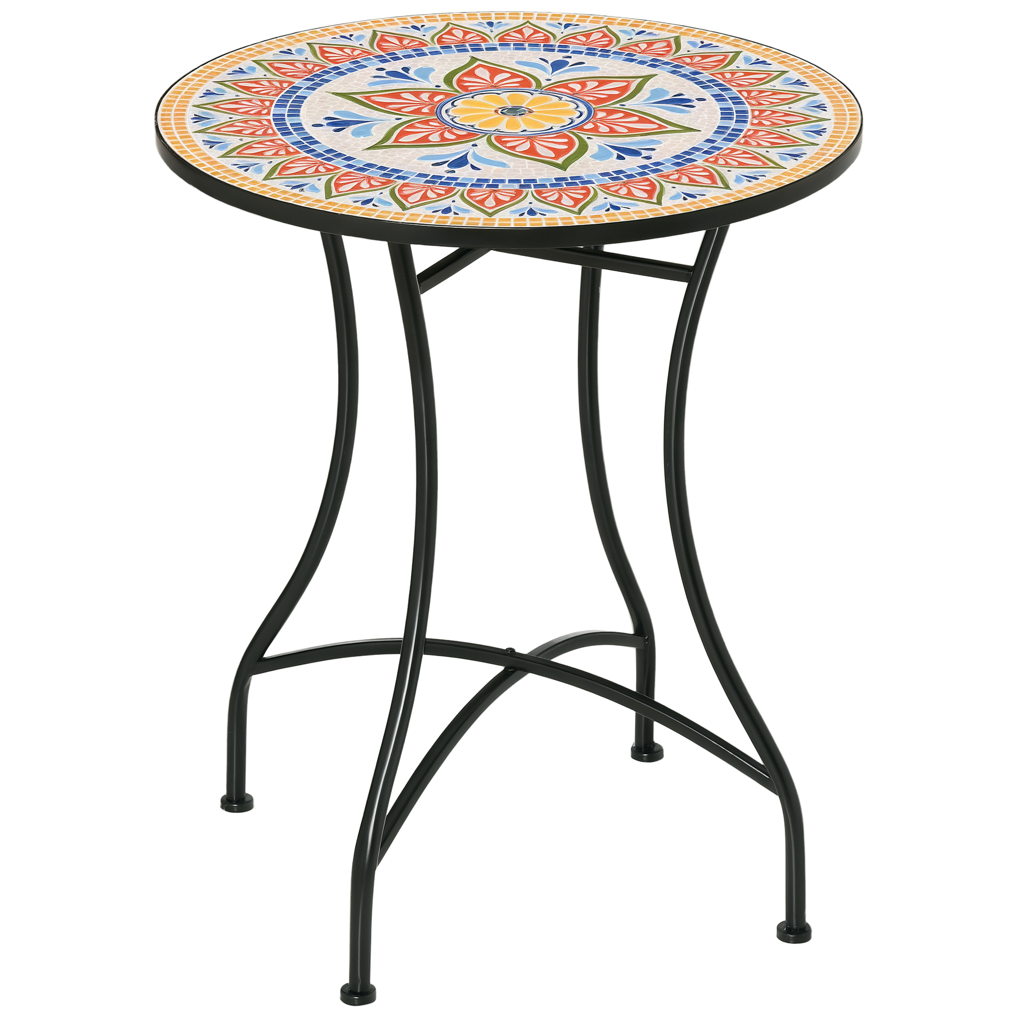 Tavolo da giardino rotondo Ø60 cm in mosaico