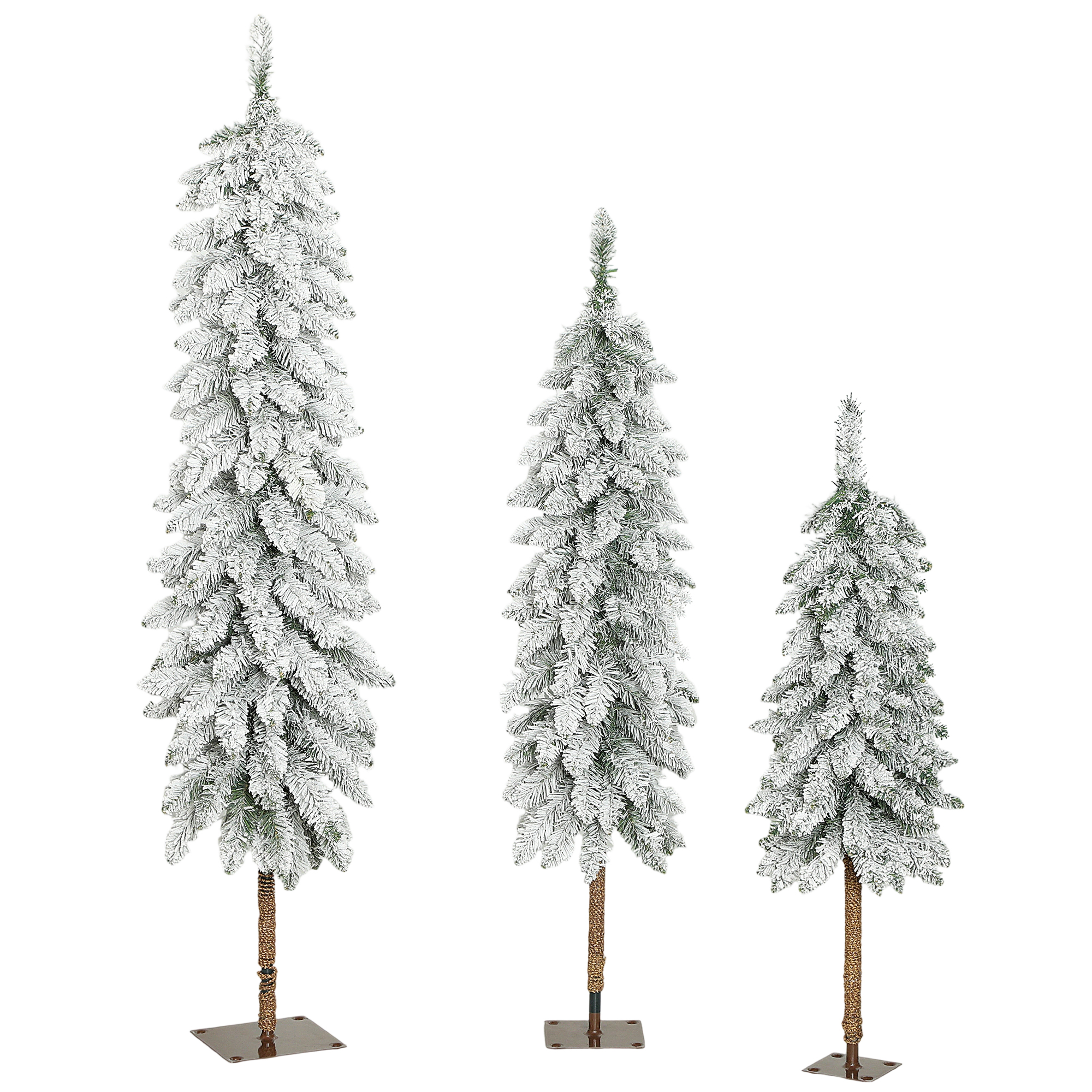 Dettaglio prodotto - Alberi di Natale innevati con base in metallo