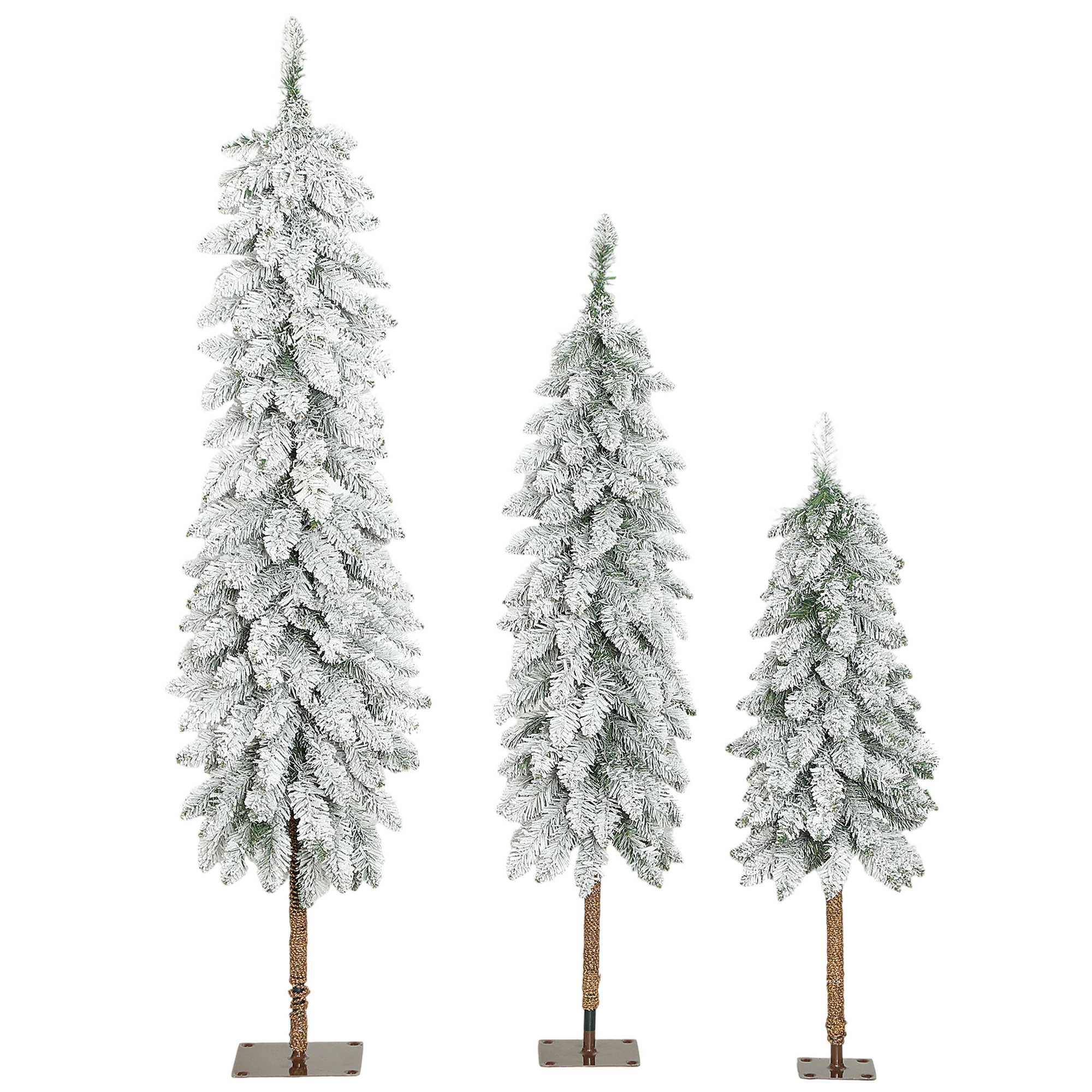 Immagine prodotto - Set 3 alberi di Natale artificiali innevati
