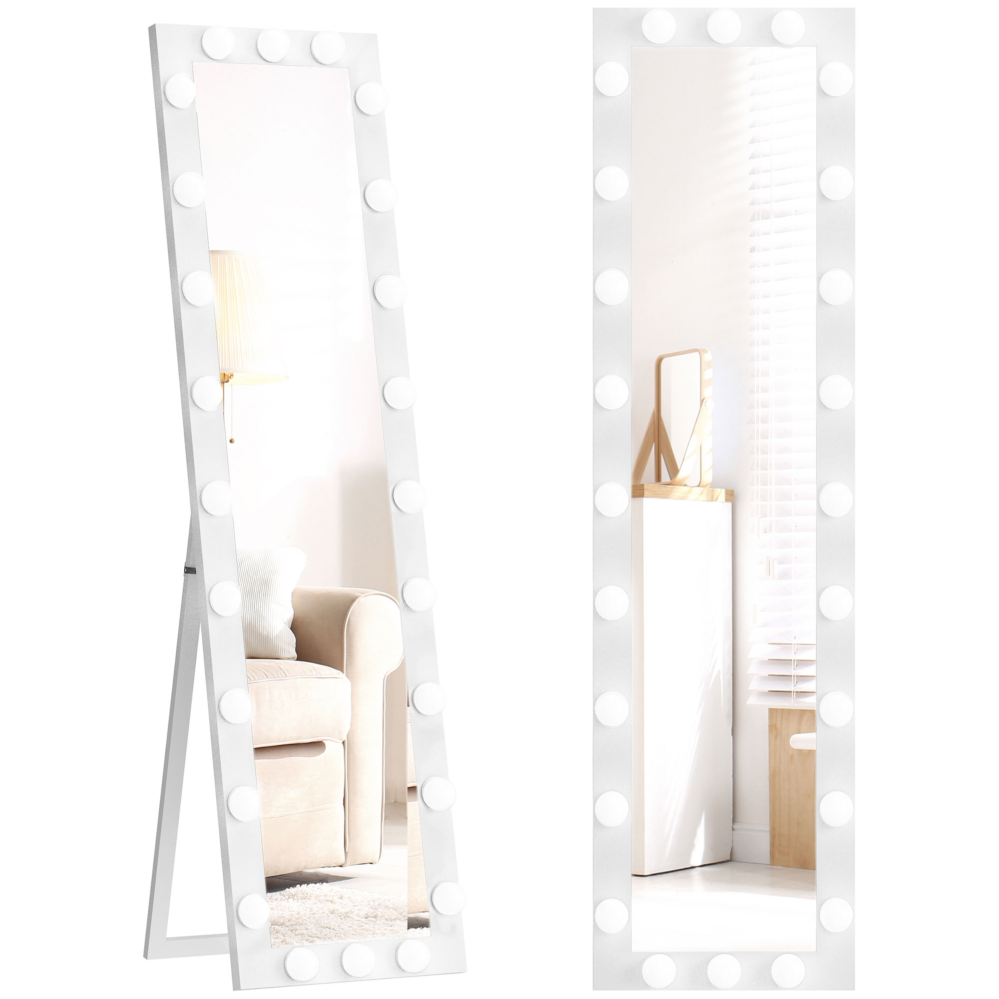 Dettaglio lampadine LED specchio