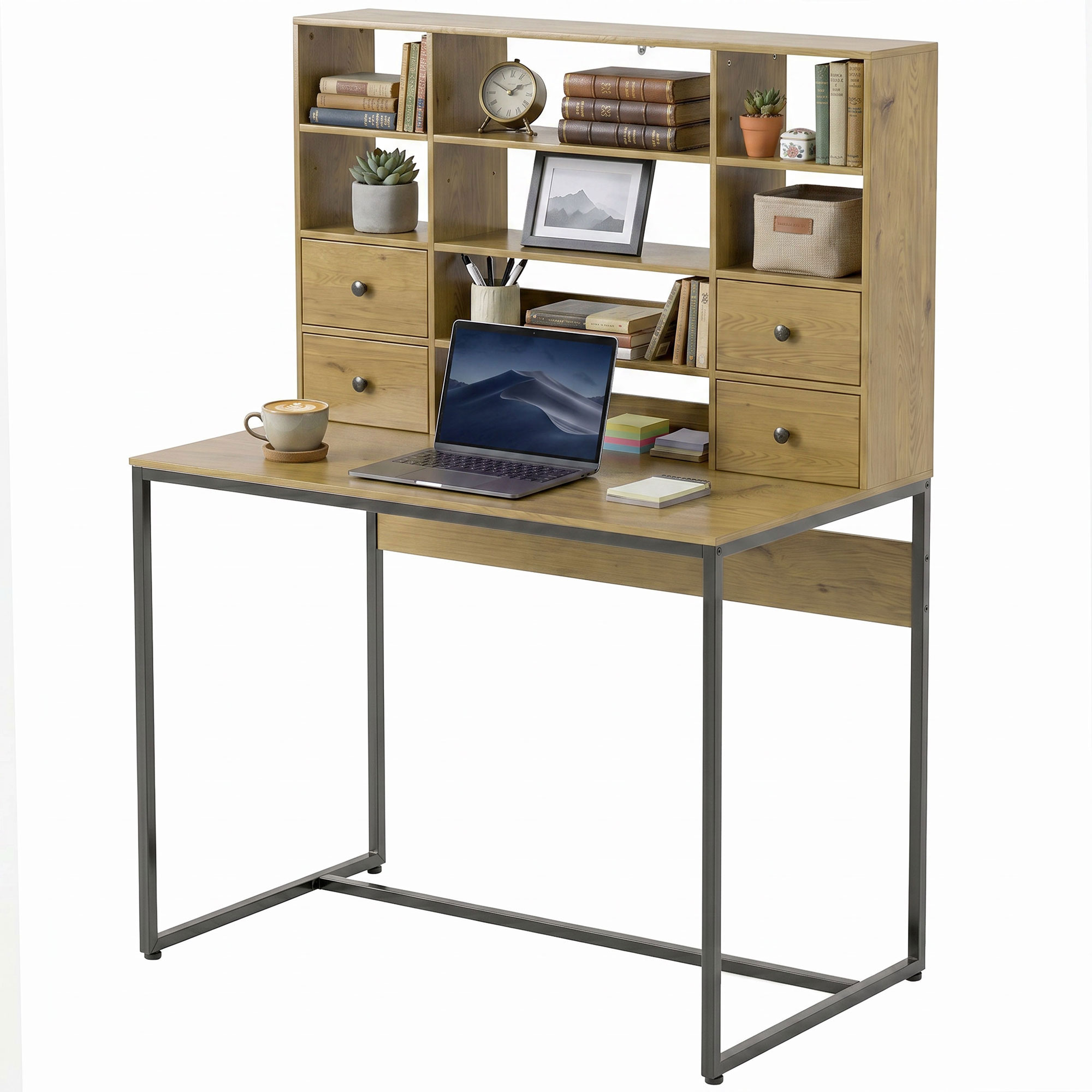 Immagine 2 - scrivania computer con cassetti e mensole