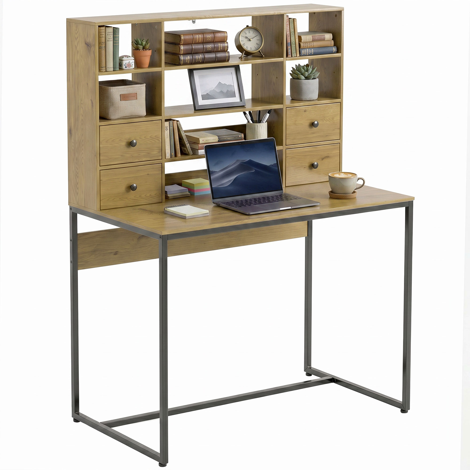 Immagine 1 - scrivania computer con cassetti e mensole
