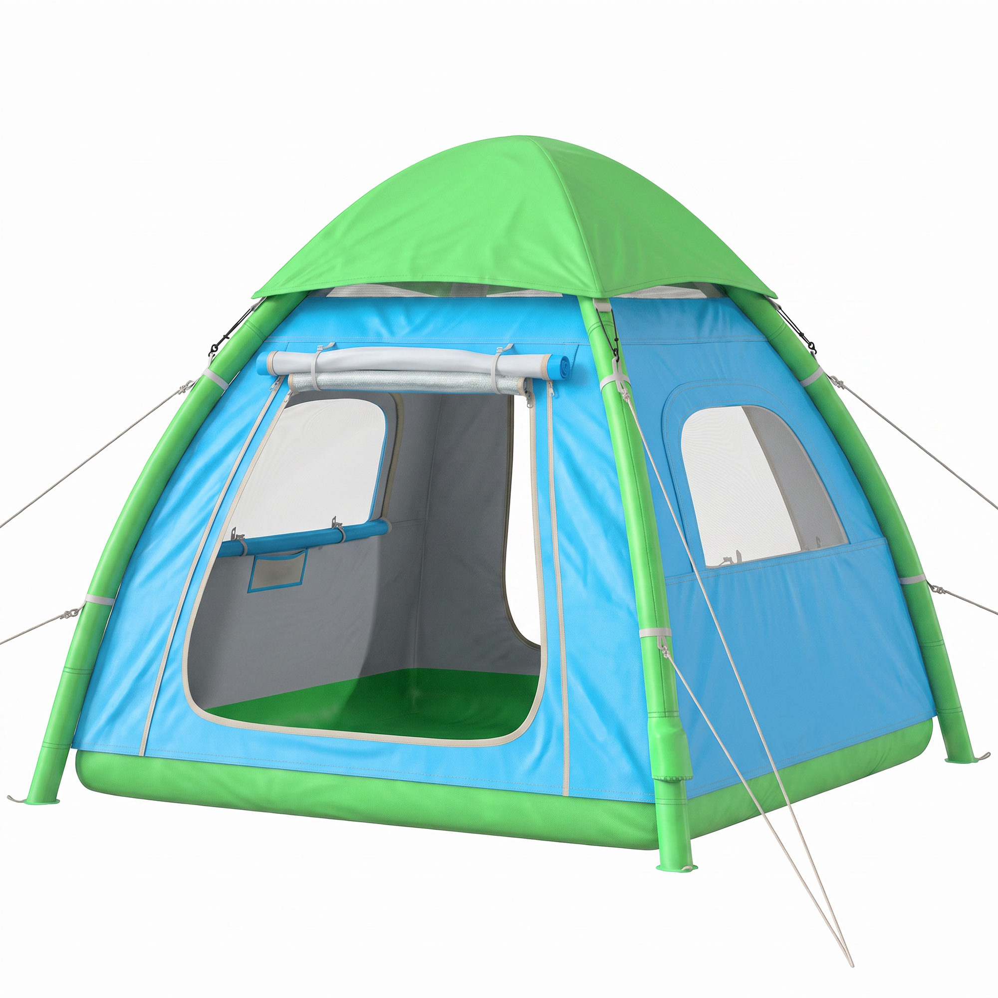 Dettaglio struttura e gonfiaggio tenda