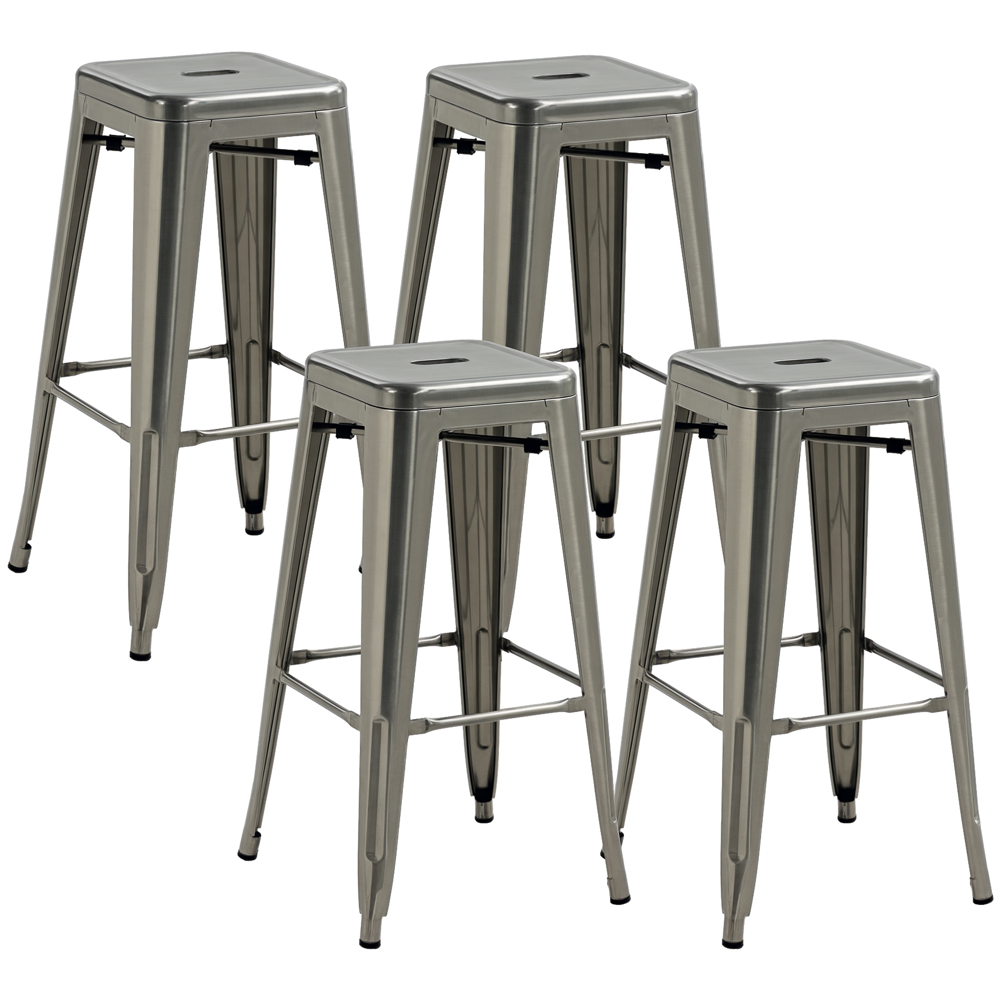 Immagine prodotto - Set 4 sgabelli da bar industriali in metallo