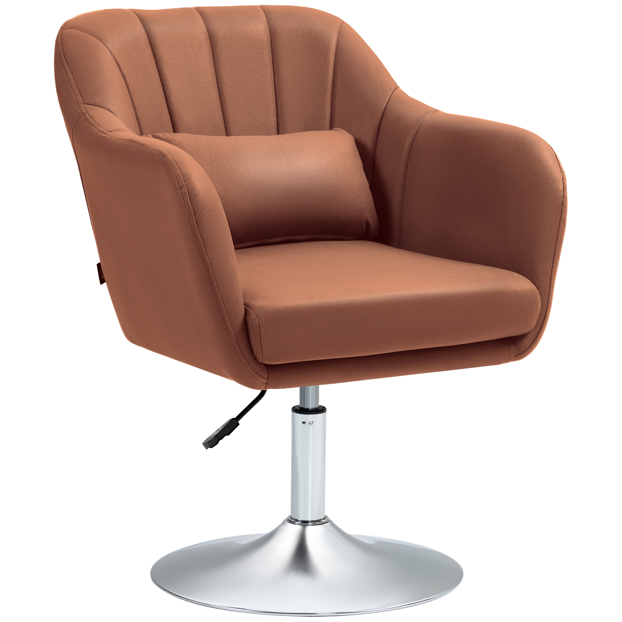 Immagine prodotto - Poltrona girevole marrone con base in metallo
