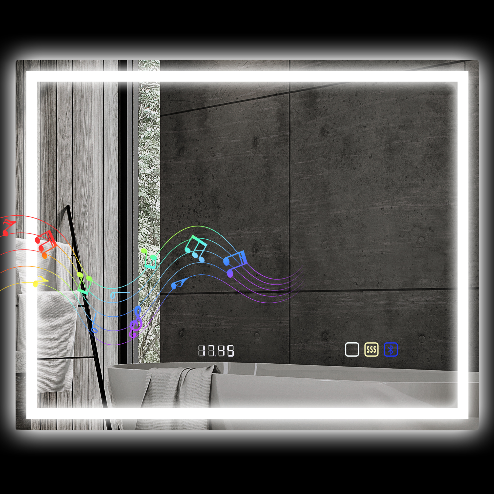 Dettaglio comandi touch e luce regolabile