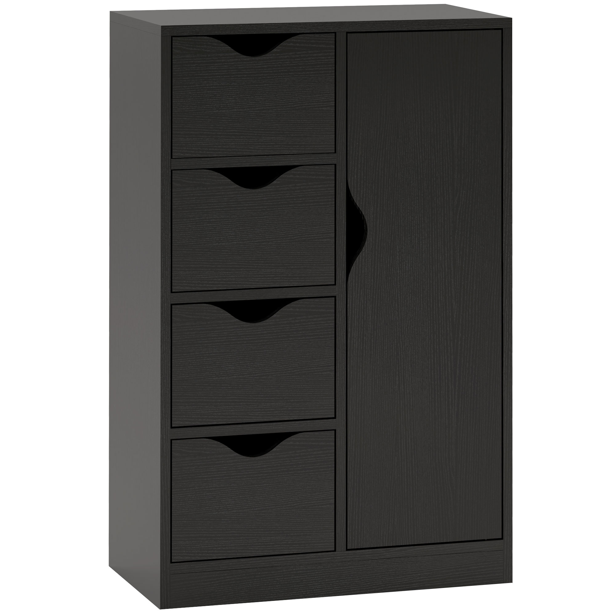 Immagine prodotto - Credenza con 1 anta e 4 cassetti nera
