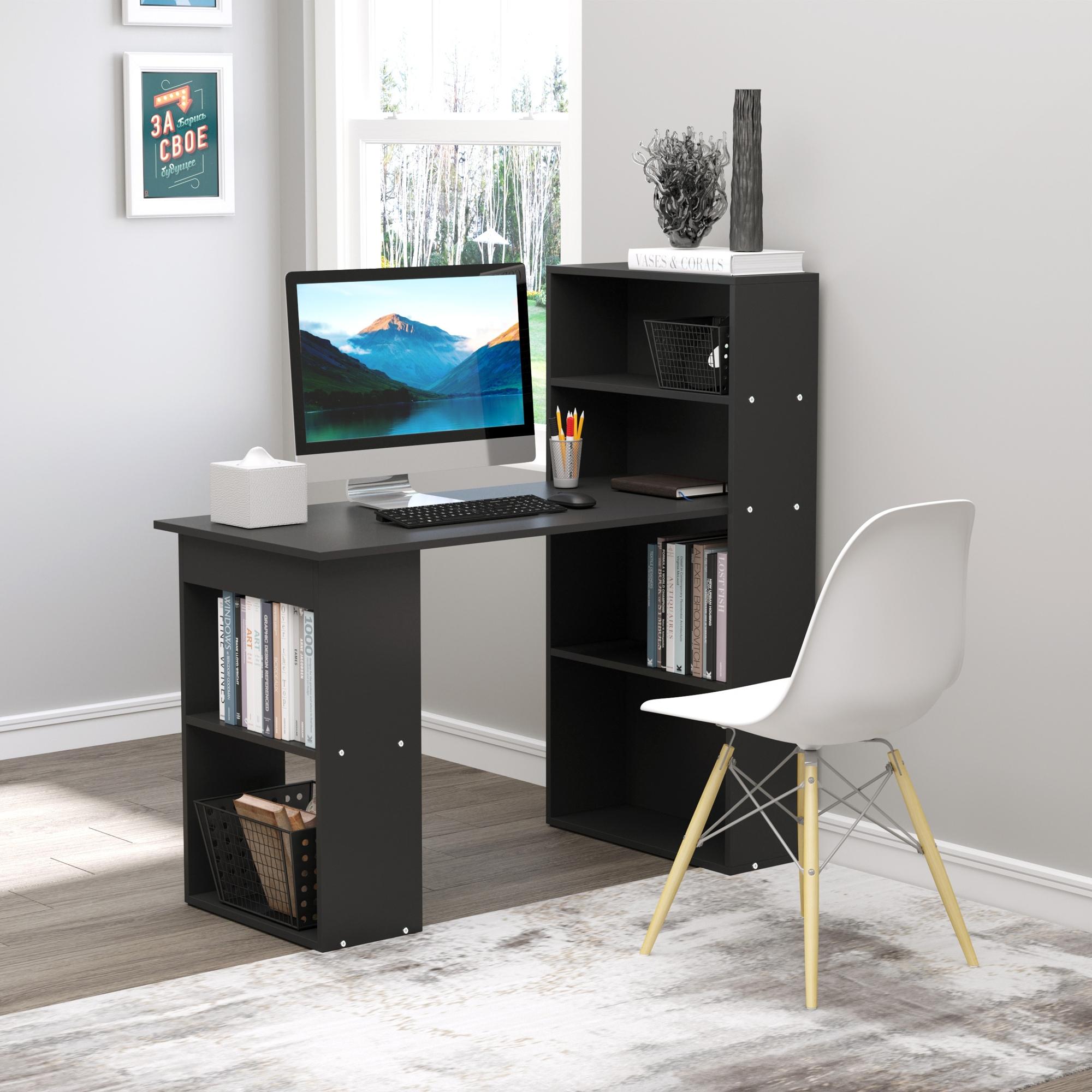 Immagine ambientata - Scrivania studio con scomparti aperti