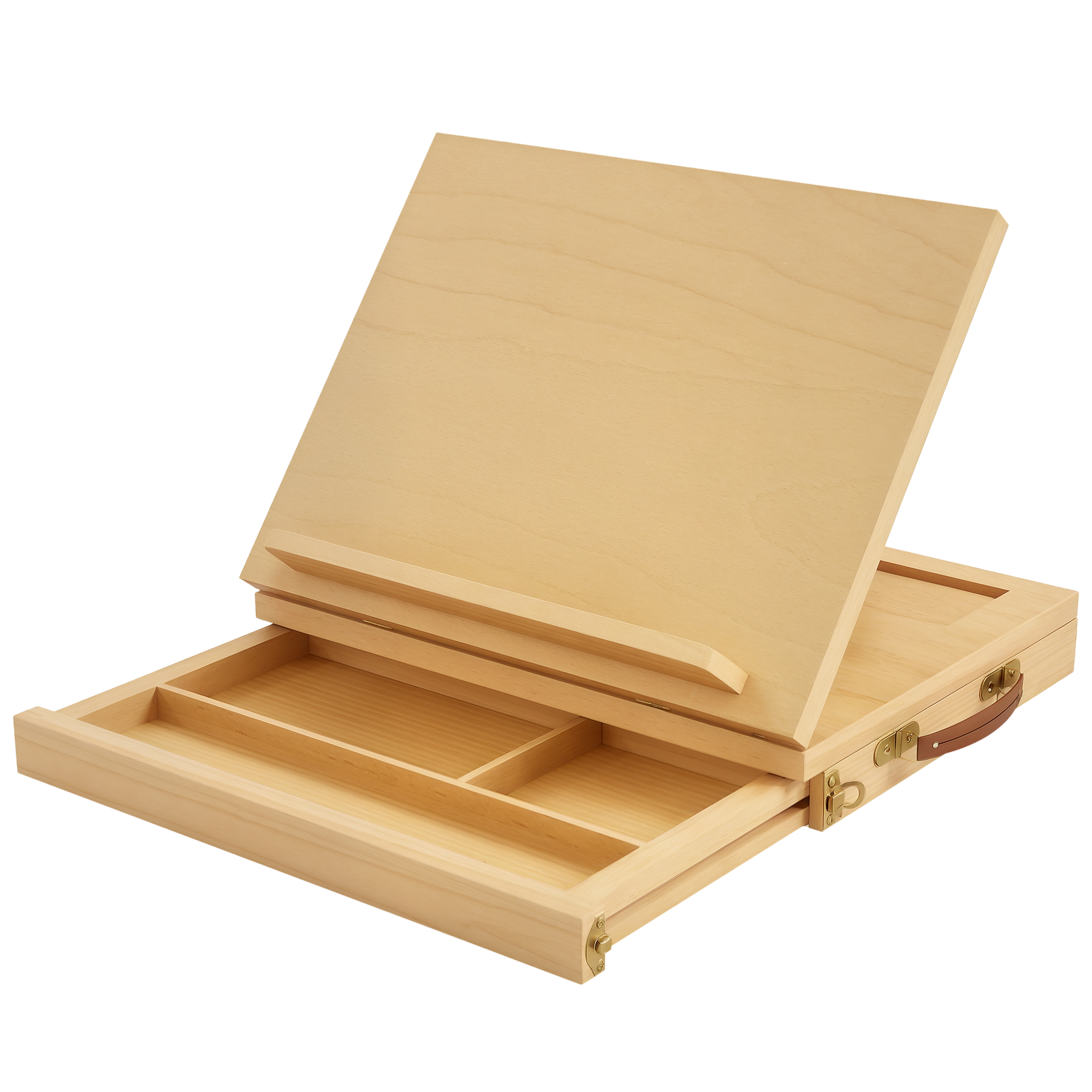 Immagine prodotto - Cavalletto da tavolo in legno naturale con cassetto