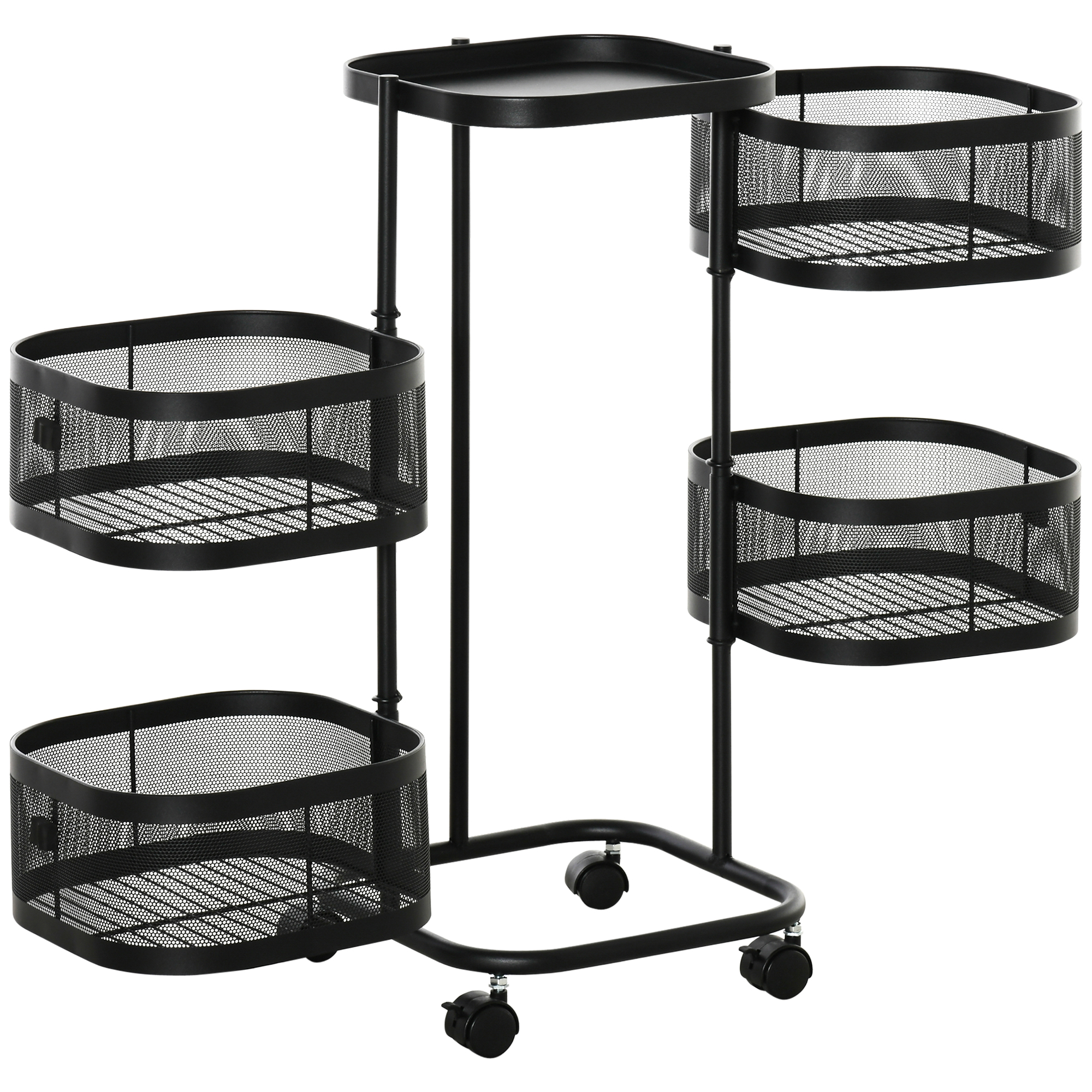 Immagine dettaglio - Carrello con 4 cestelli in acciaio e PP