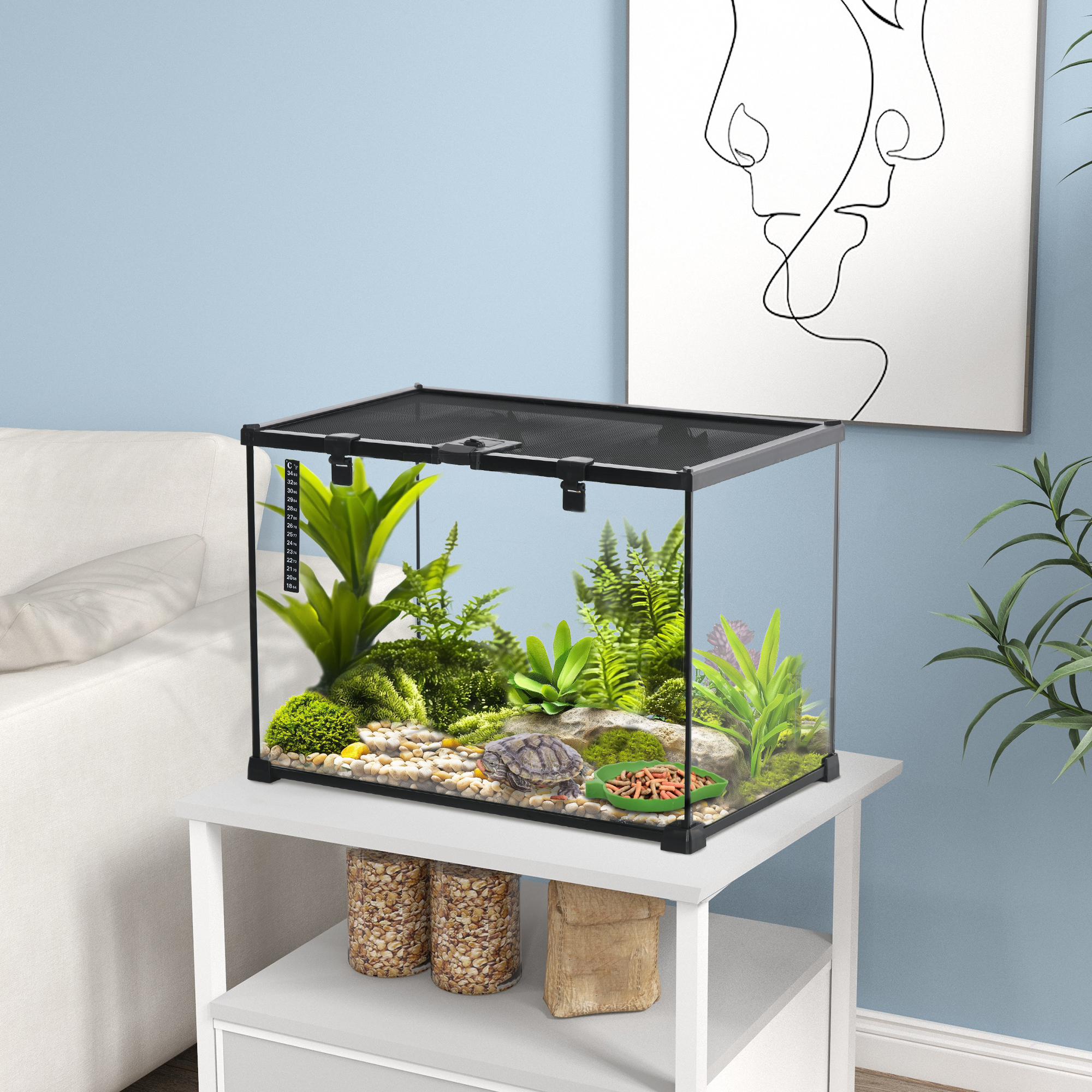 Immagine accessori - Terrario con termometro e beverino
