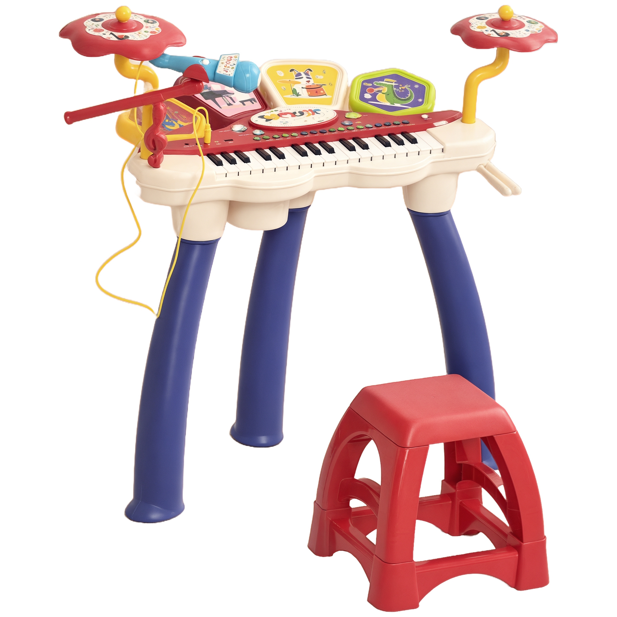 Immagine prodotto - Set musicale 2 in 1 per bambini pianoforte e batteria