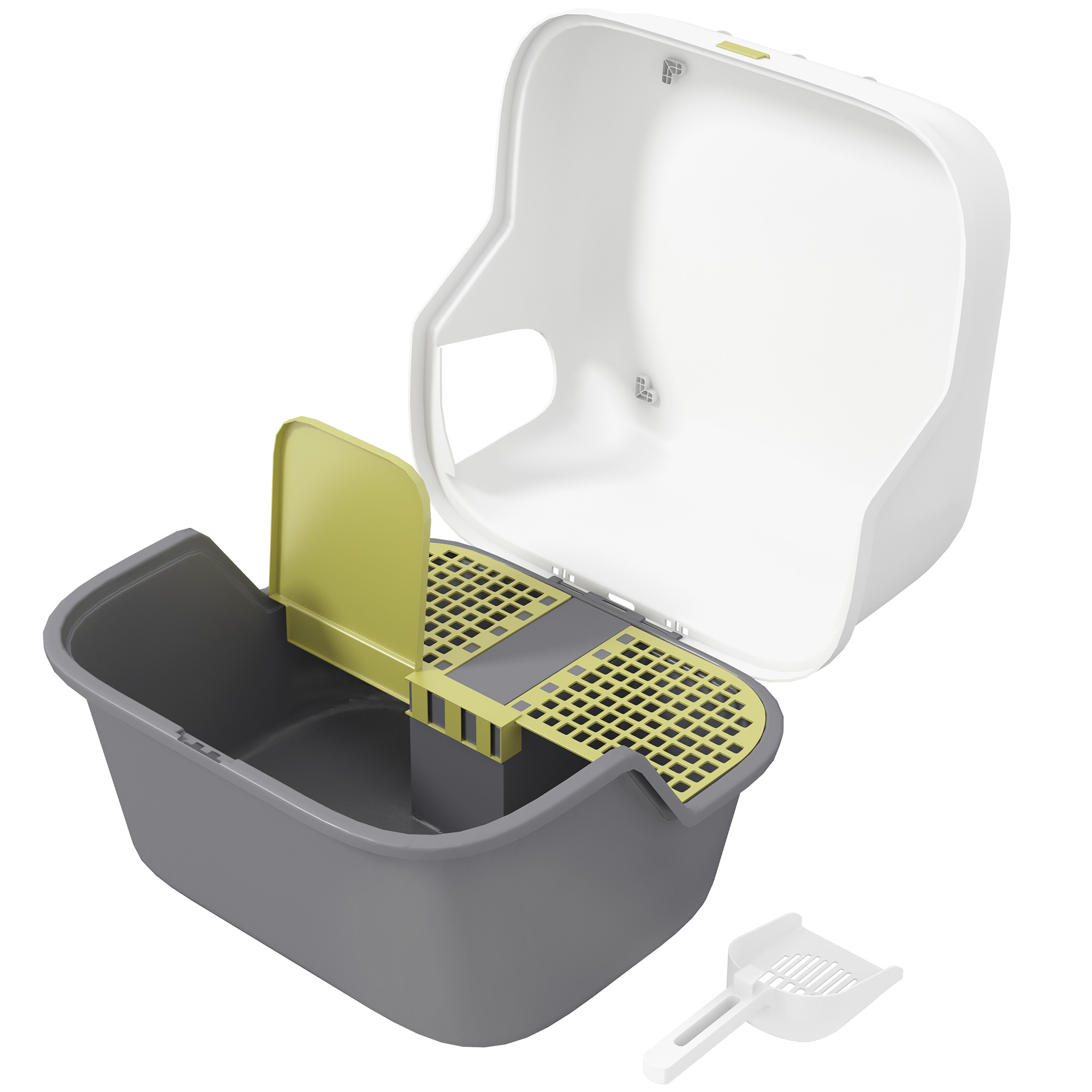 Dettaglio prodotto - Toilette per gatti con coperchio apribile