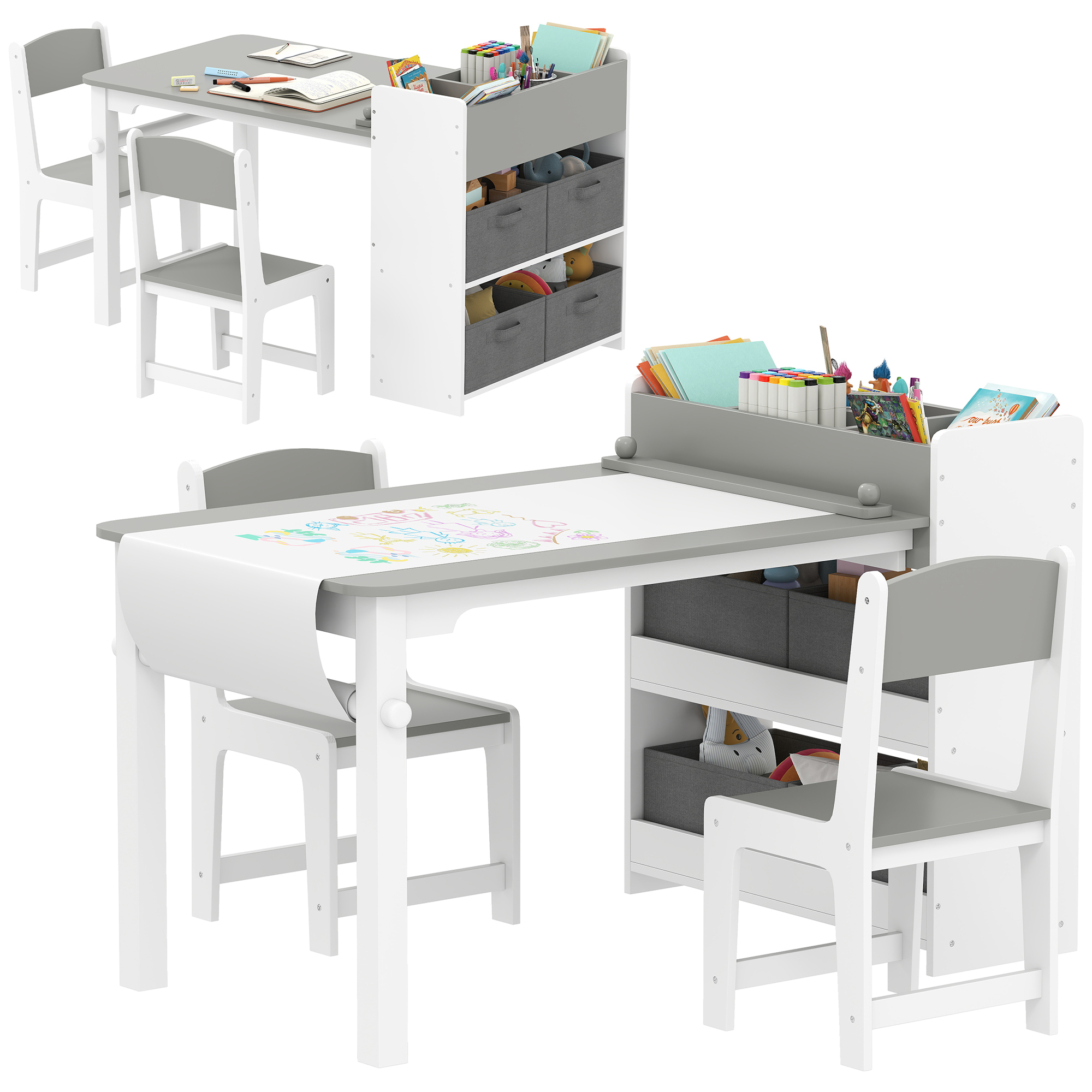 Immagine prodotto - Set tavolo e sedie bambini grigio