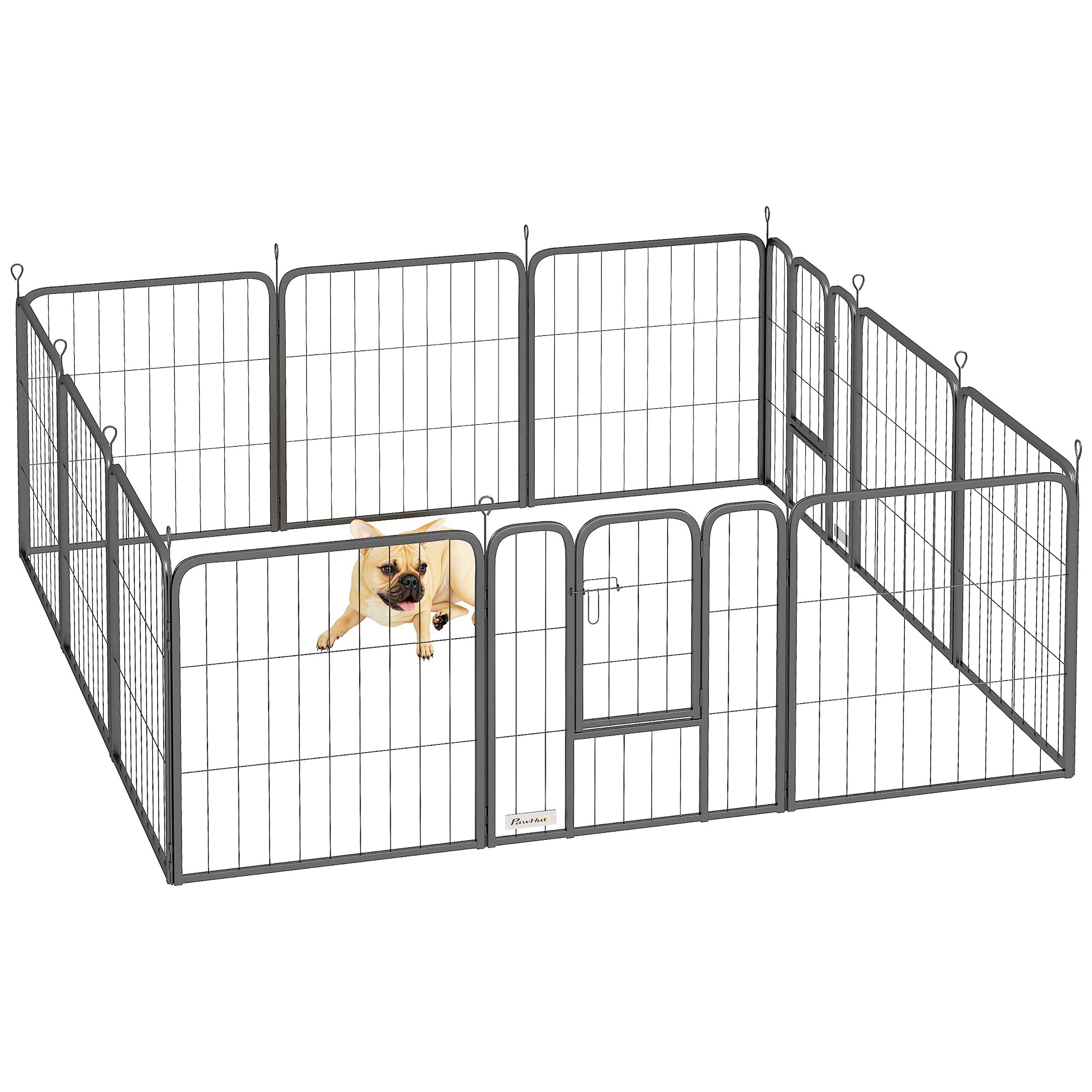 Recinto modulare per cani in acciaio nero