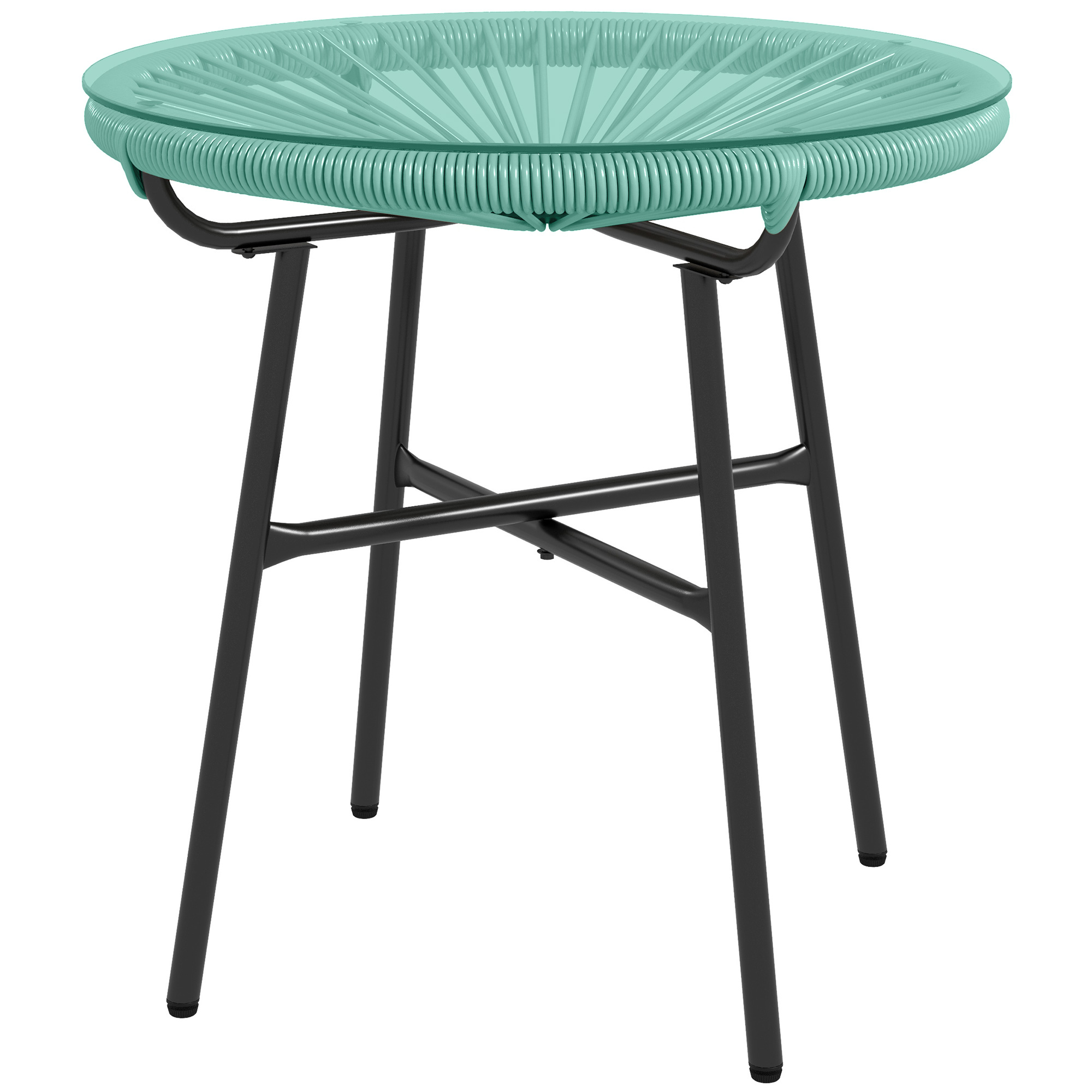 Immagine prodotto - Dettaglio piano in vetro e rattan