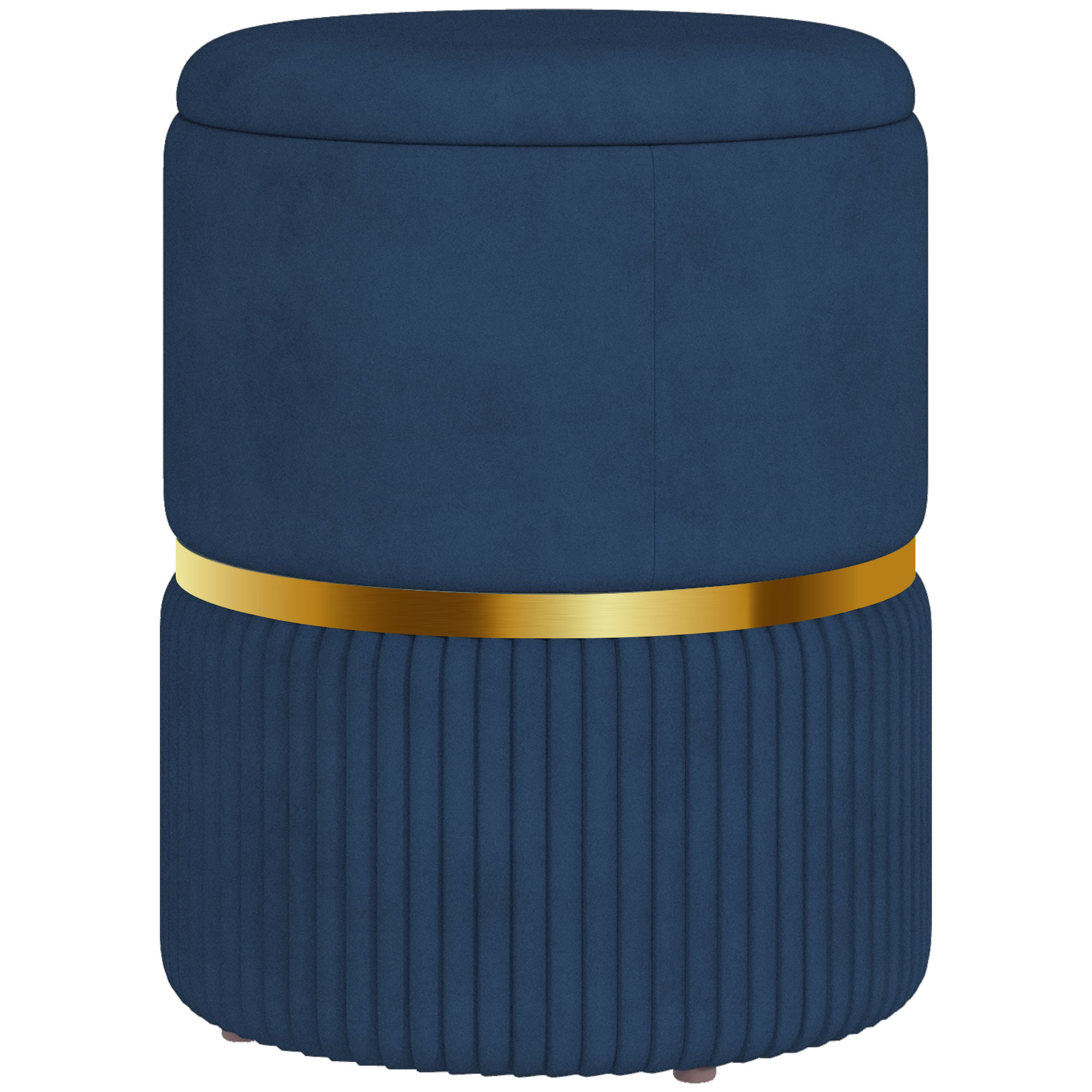 Immagine prodotto - Pouf contenitore in velluto blu