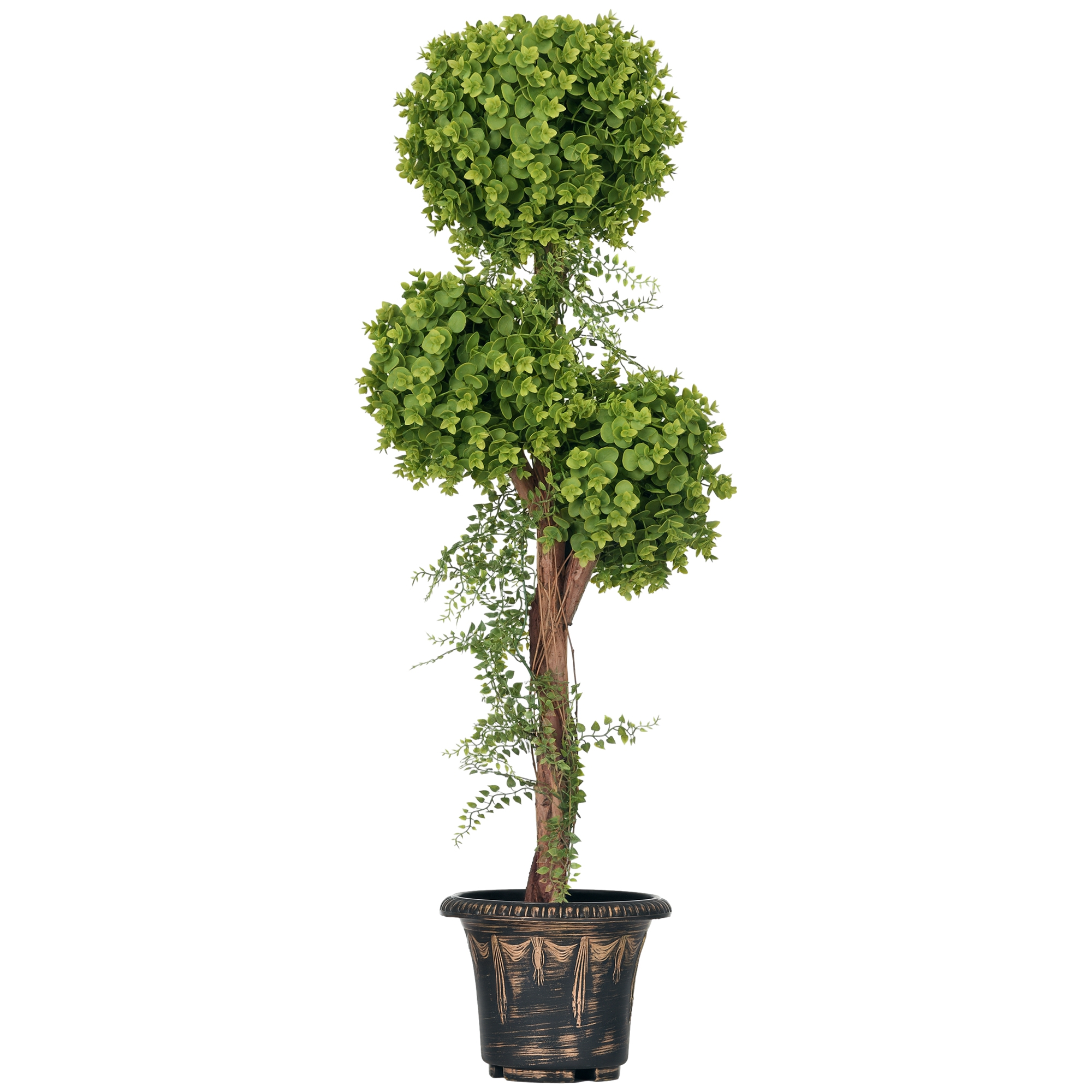 Pianta artificiale albero di bosso 3 sfere altezza 115 cm