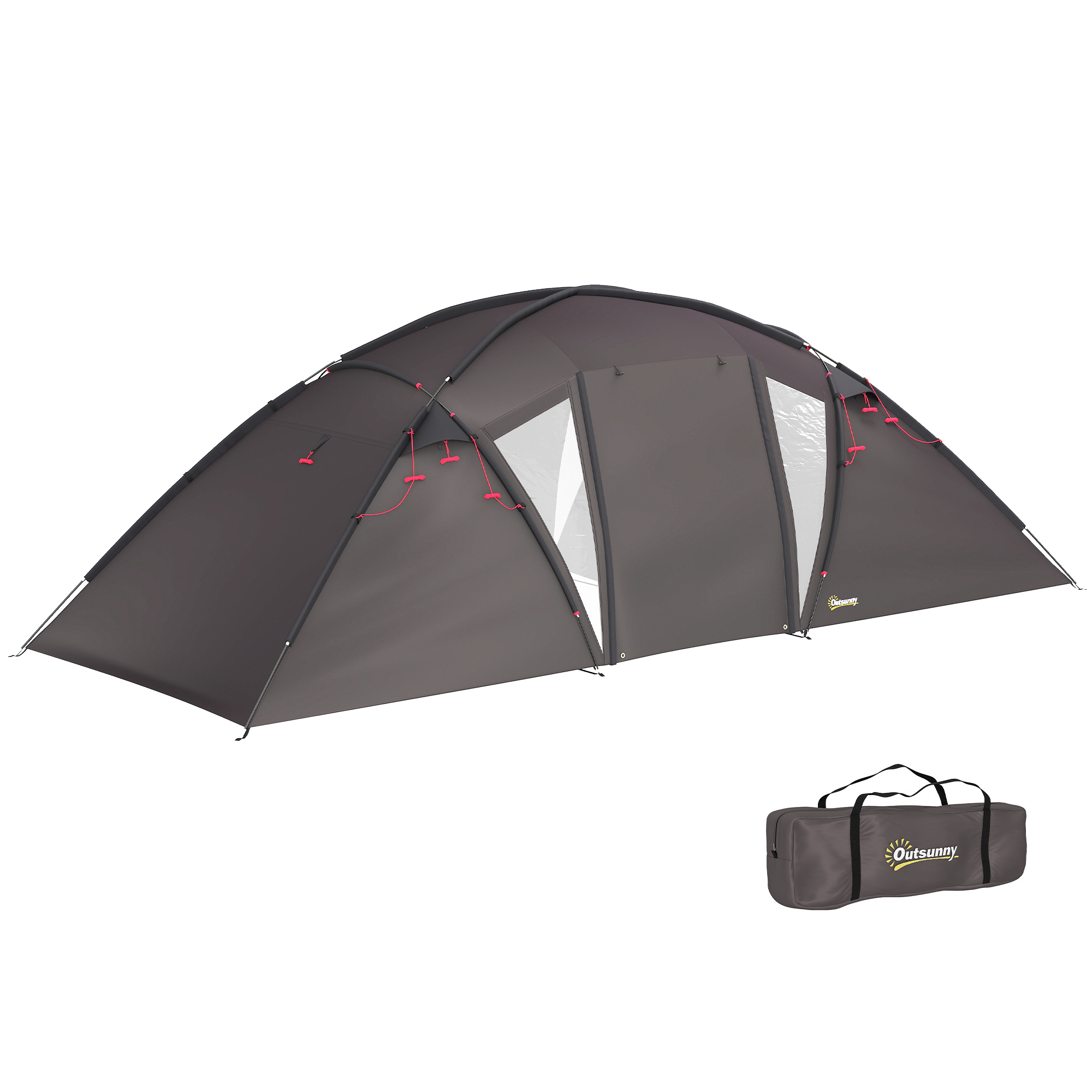 Tenda da campeggio familiare a tunnel nero