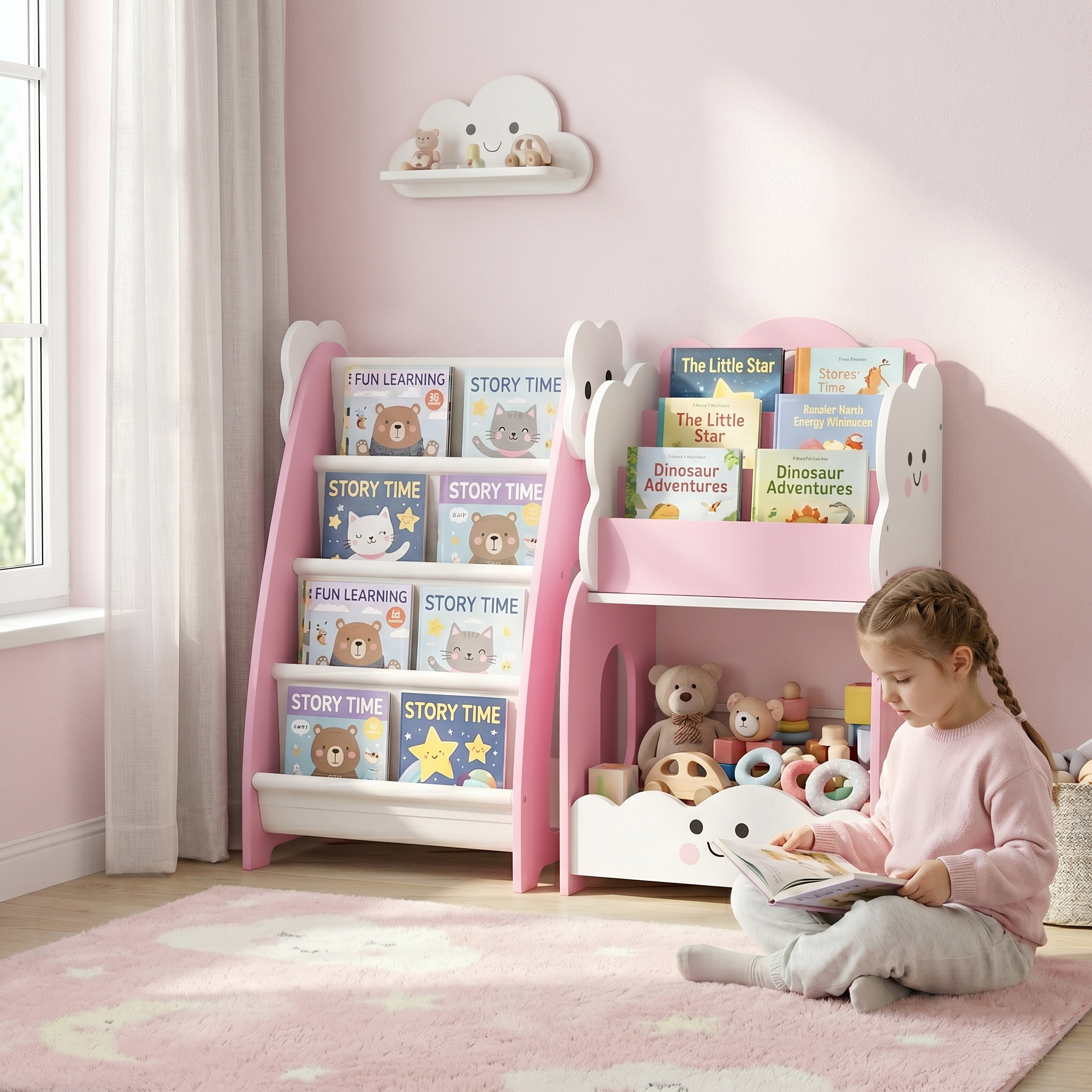 Immagine 3 - libreria contenitore per bambini rosa