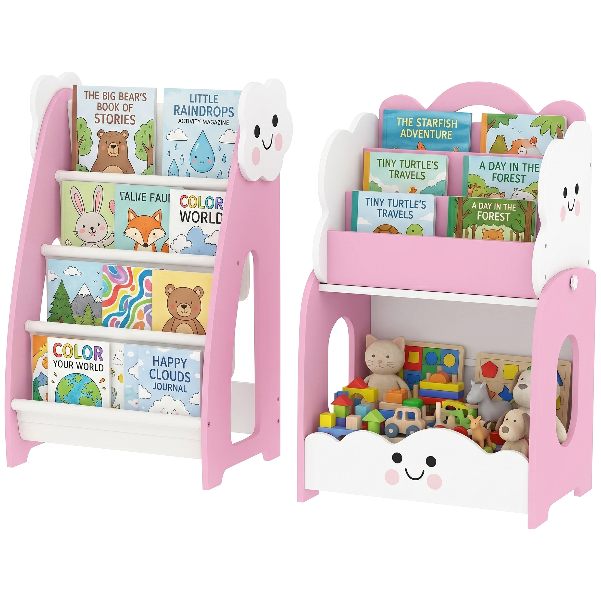 Immagine 2 - libreria contenitore per bambini rosa