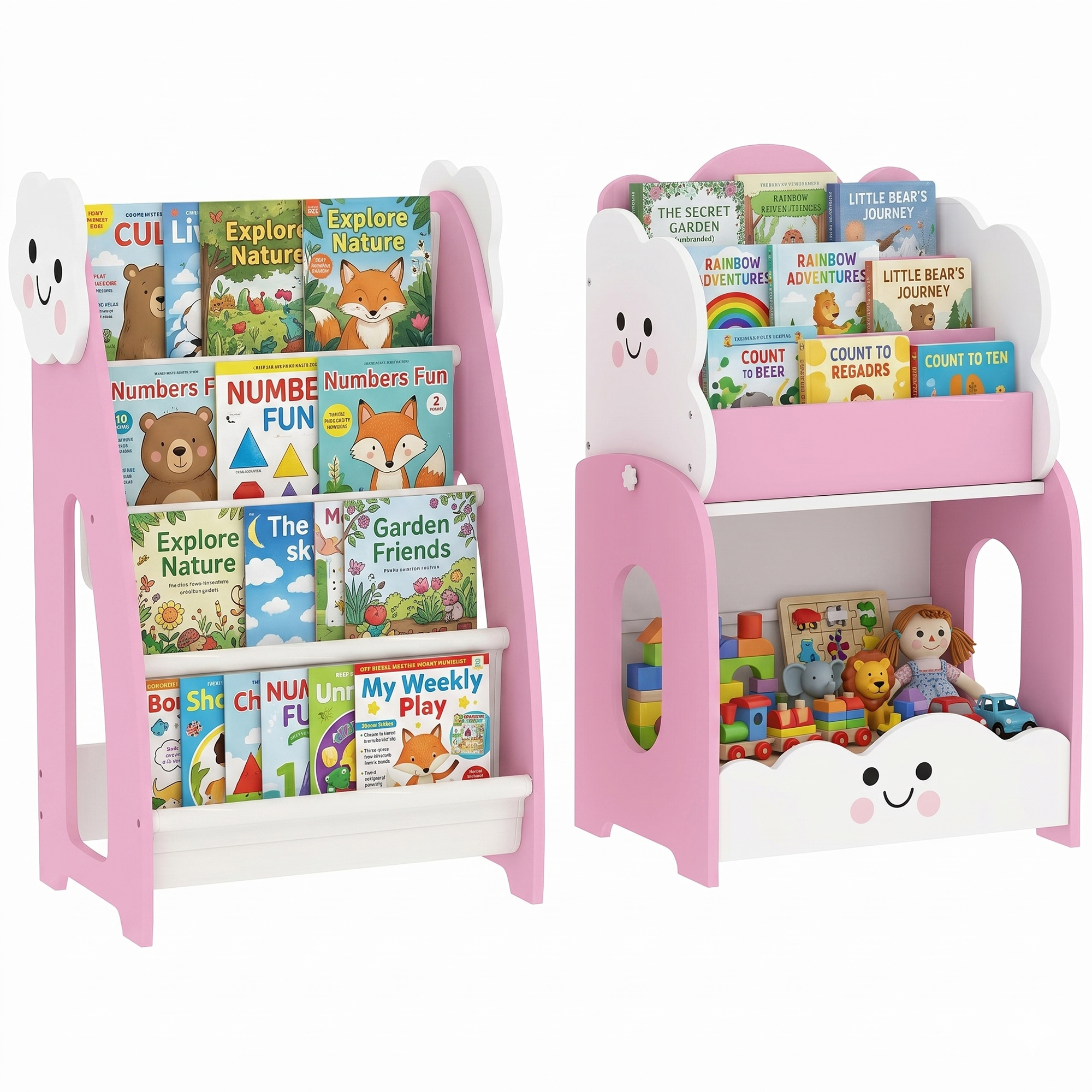 Immagine 1 - libreria contenitore per bambini rosa