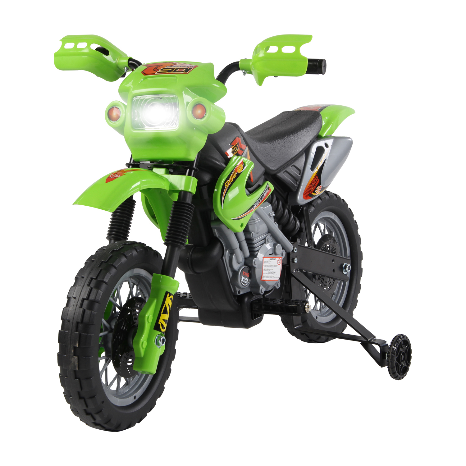 Moto cross elettrica per bambini 6V verde e nero