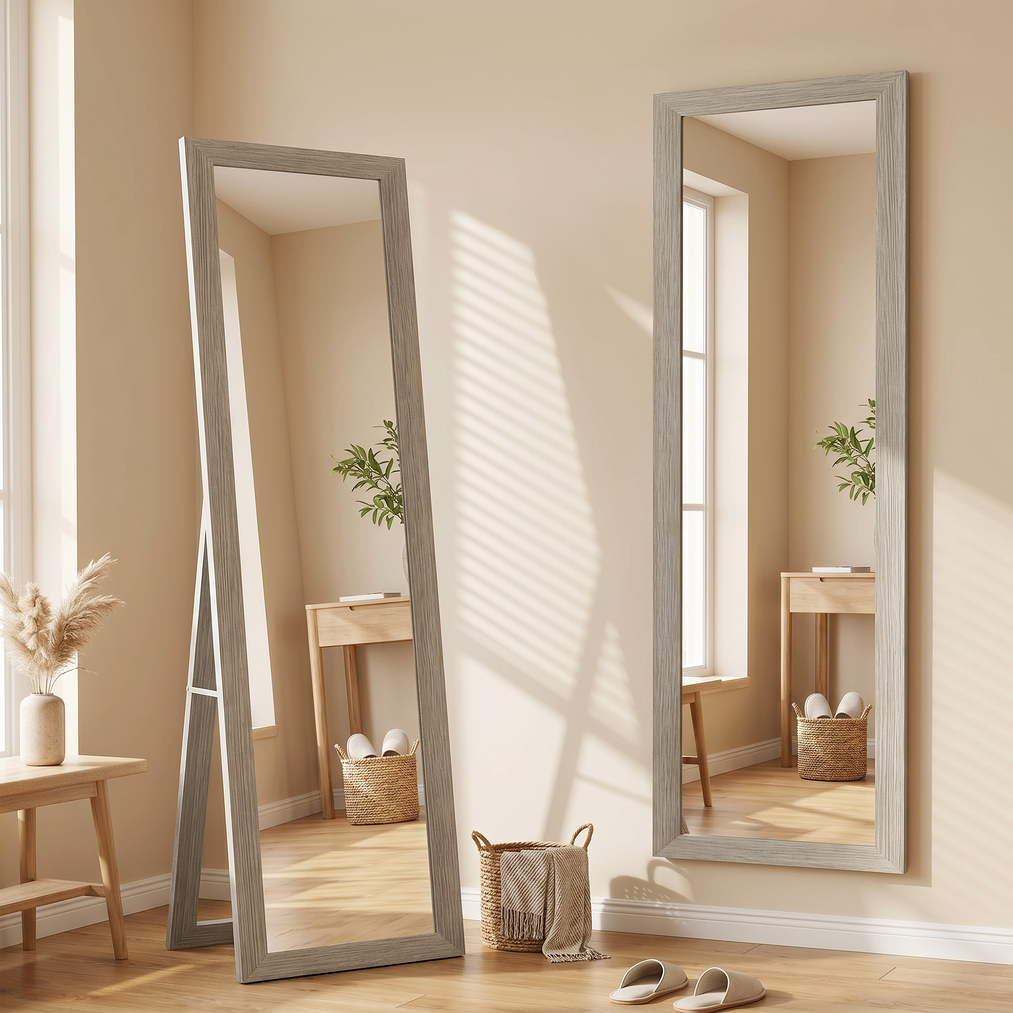 Specchio a figura intera 37 x 155 cm grigio