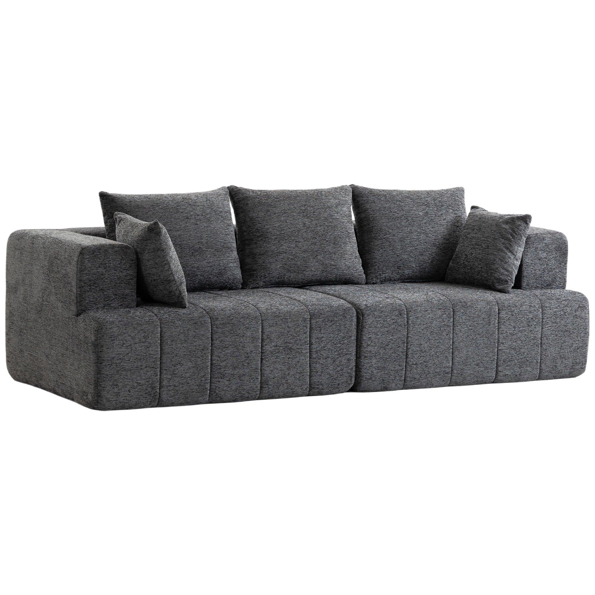 Immagine prodotto - Divano 3 posti in ciniglia grigio 248 cm