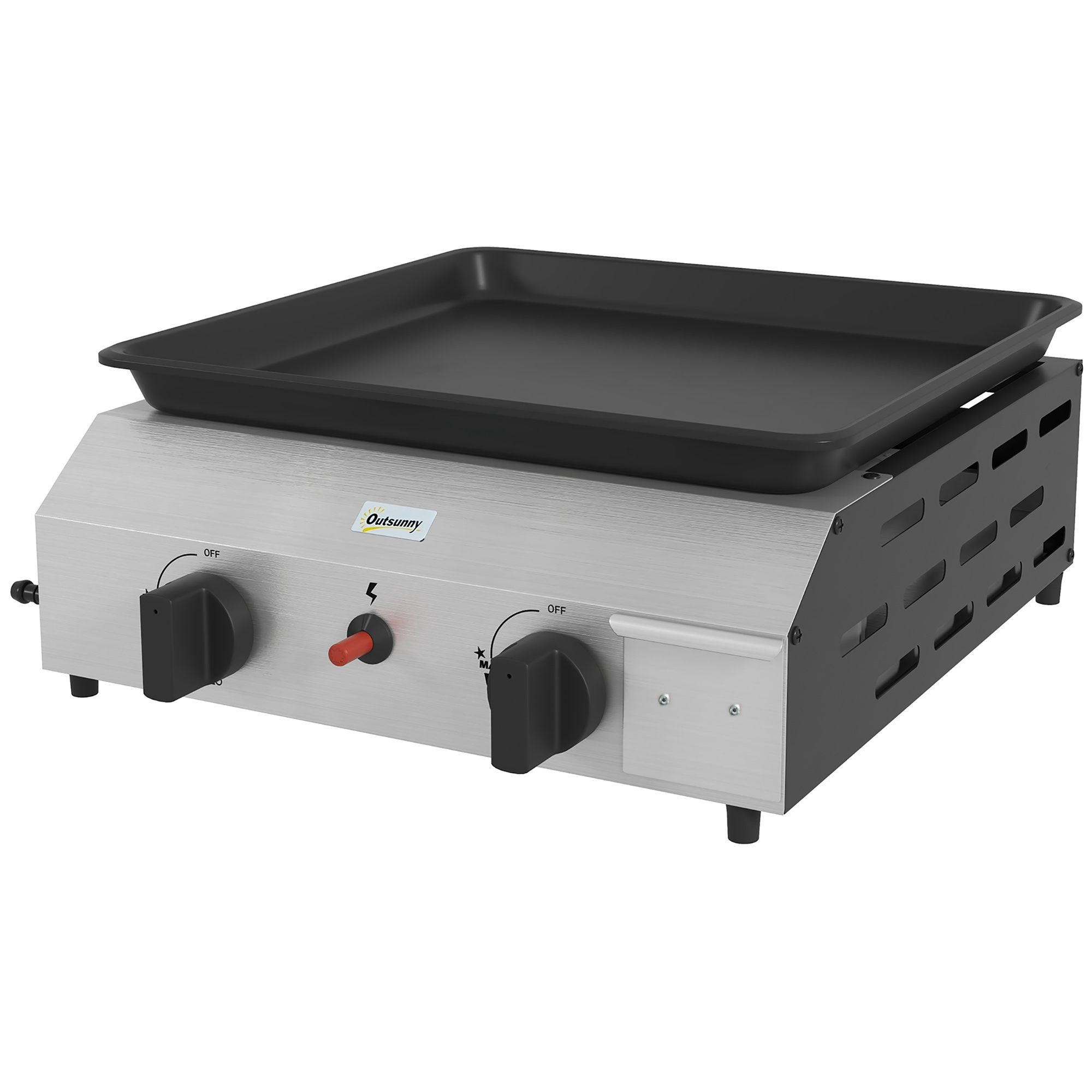 Dettaglio piastra barbecue con piano antiaderente