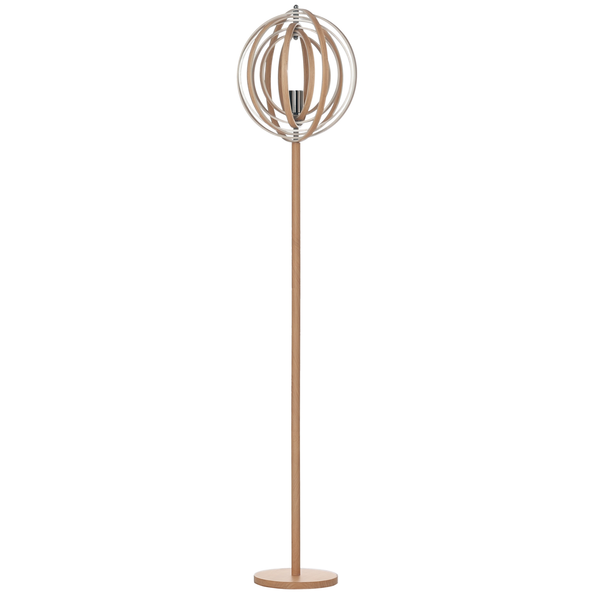 Immagine prodotto - Lampada da terra con anelli regolabili in legno