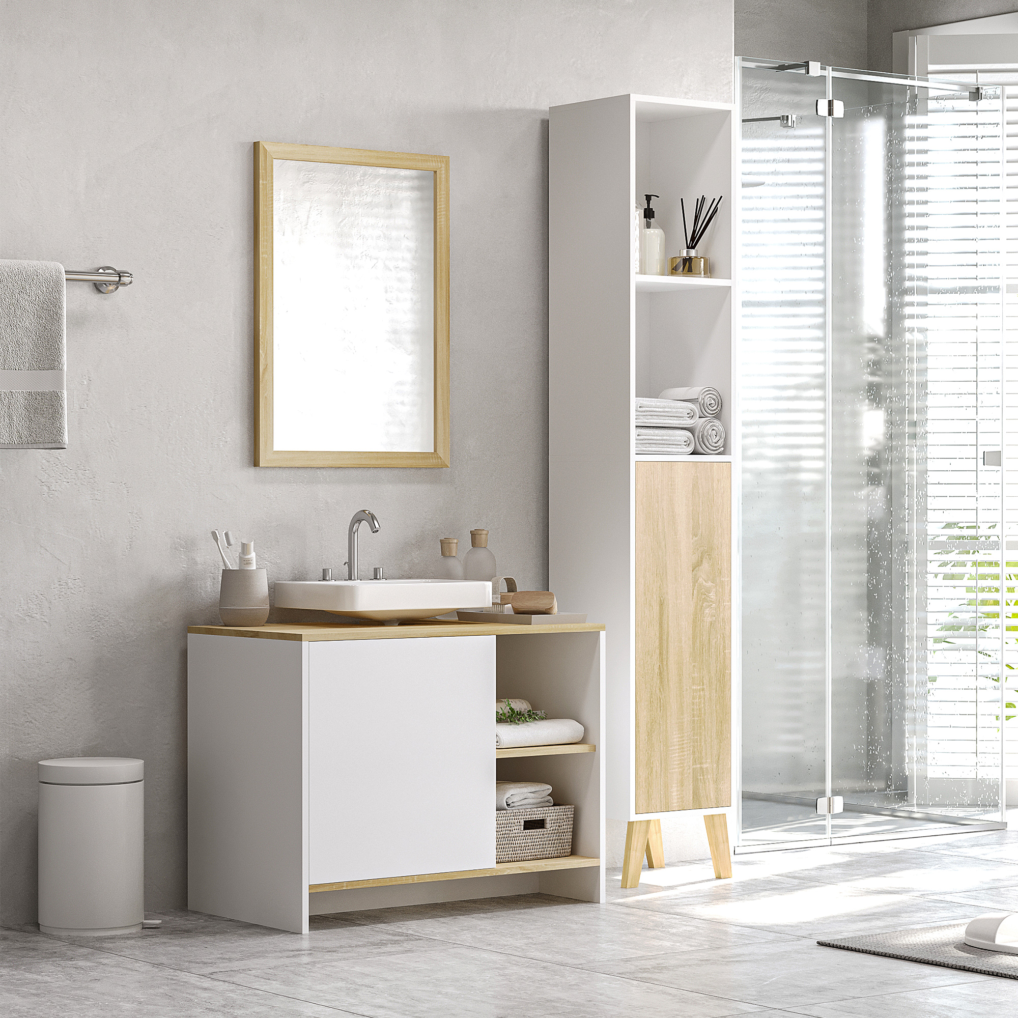 Vista del mobile bagno sottolavabo